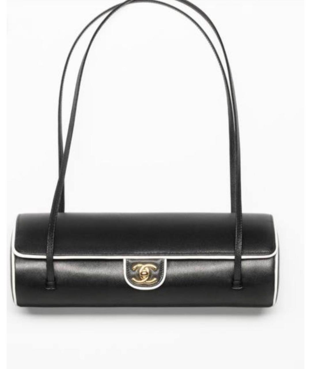 CHANEL Черная кожаная сумка с короткими ручками, фото 4