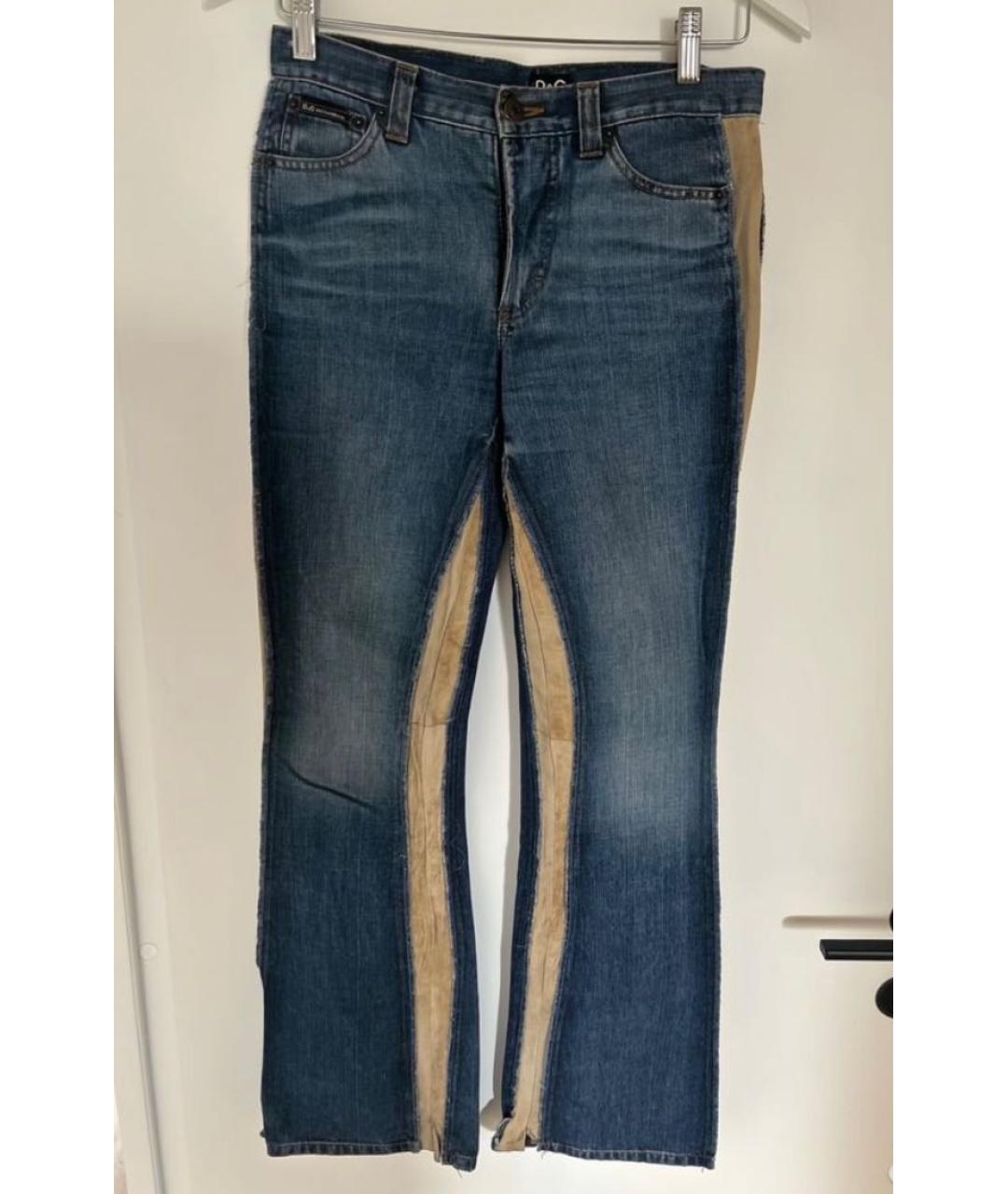 DOLCE&GABBANA Темно-синие хлопковые джинсы клеш, фото 6