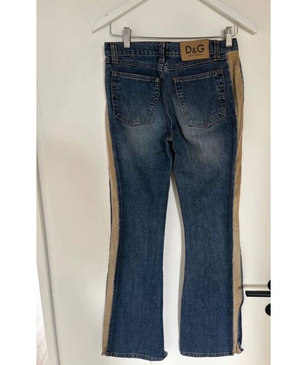 DOLCE&GABBANA Темно-синие хлопковые джинсы клеш, фото 2