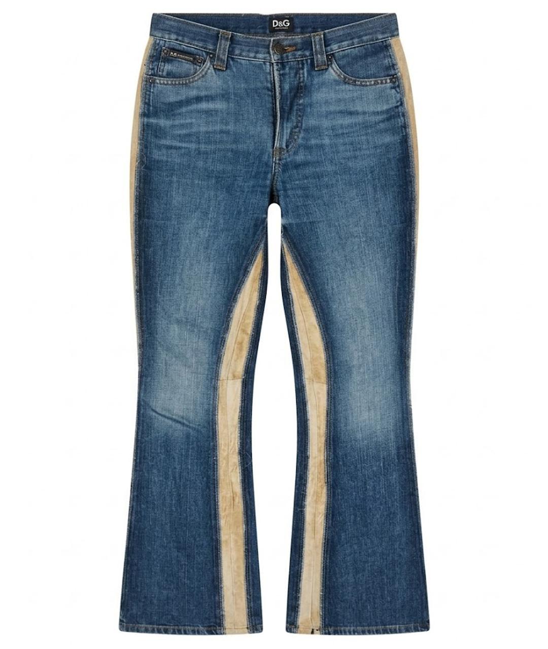DOLCE&GABBANA Темно-синие хлопковые джинсы клеш, фото 1