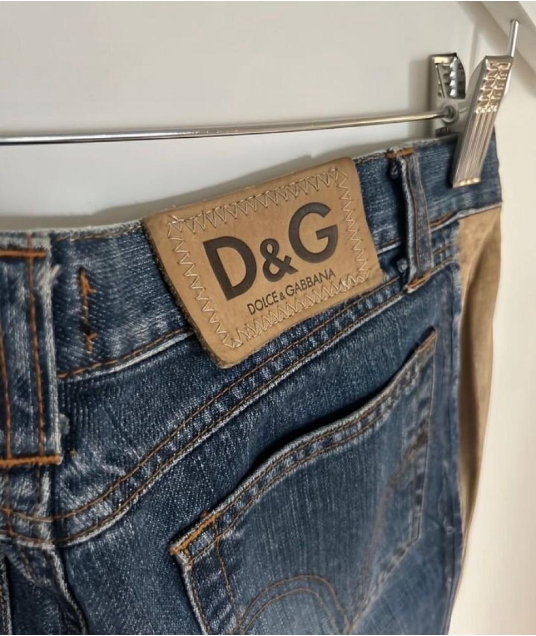 DOLCE&GABBANA Темно-синие хлопковые джинсы клеш, фото 3