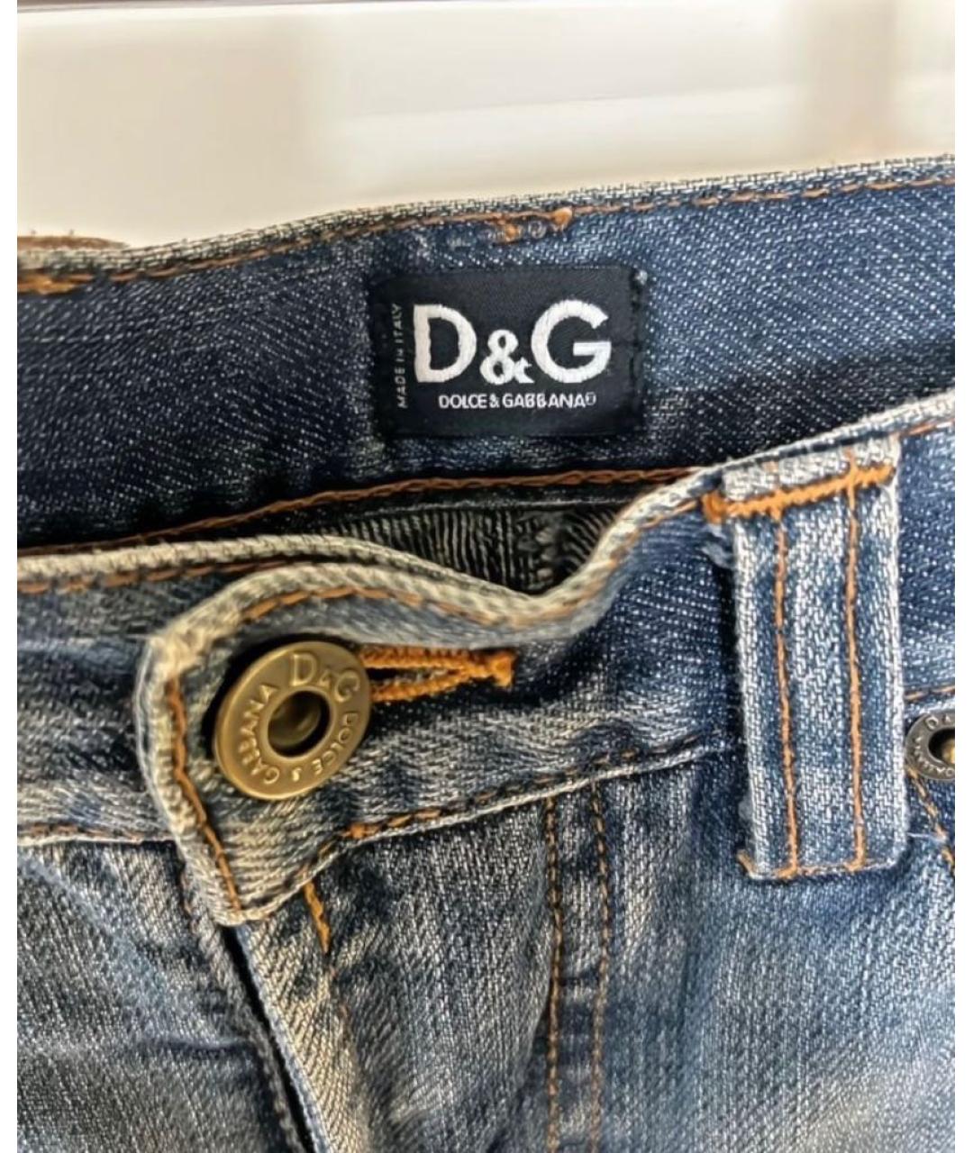 DOLCE&GABBANA Темно-синие хлопковые джинсы клеш, фото 4