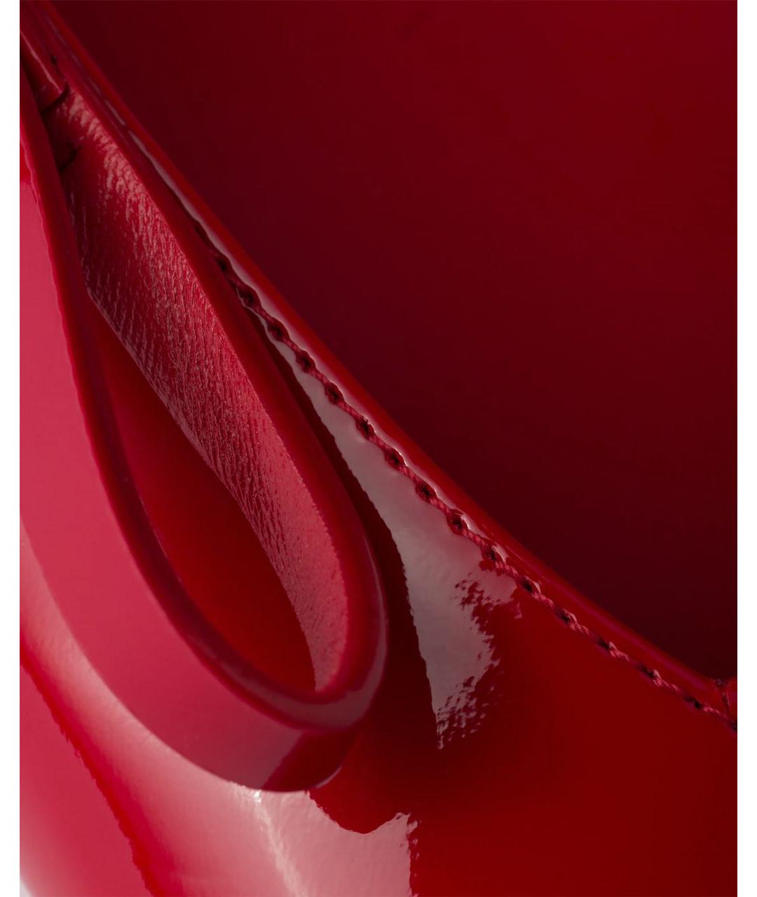 PRADA Красные лодочки на низком каблуке из лакированной кожи, фото 7