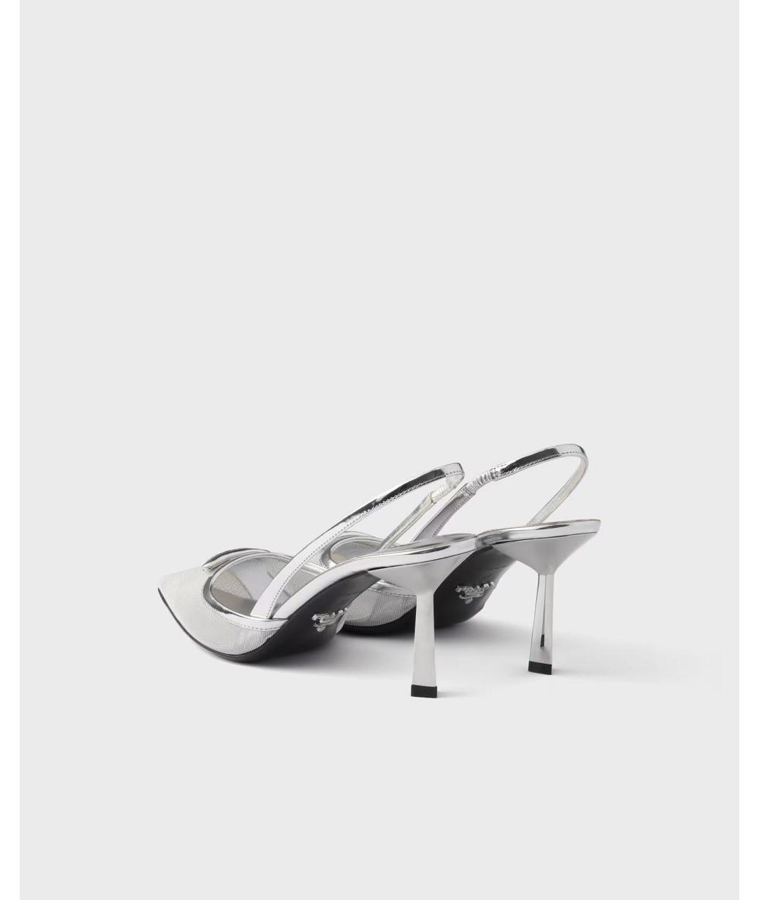 PRADA Серебряные кожаные туфли, фото 4