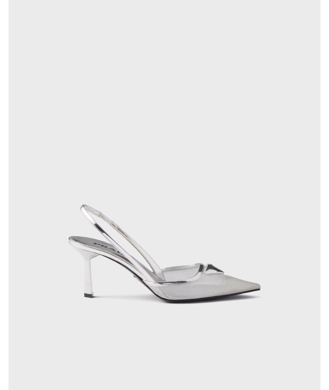 PRADA Серебряные кожаные туфли, фото 6