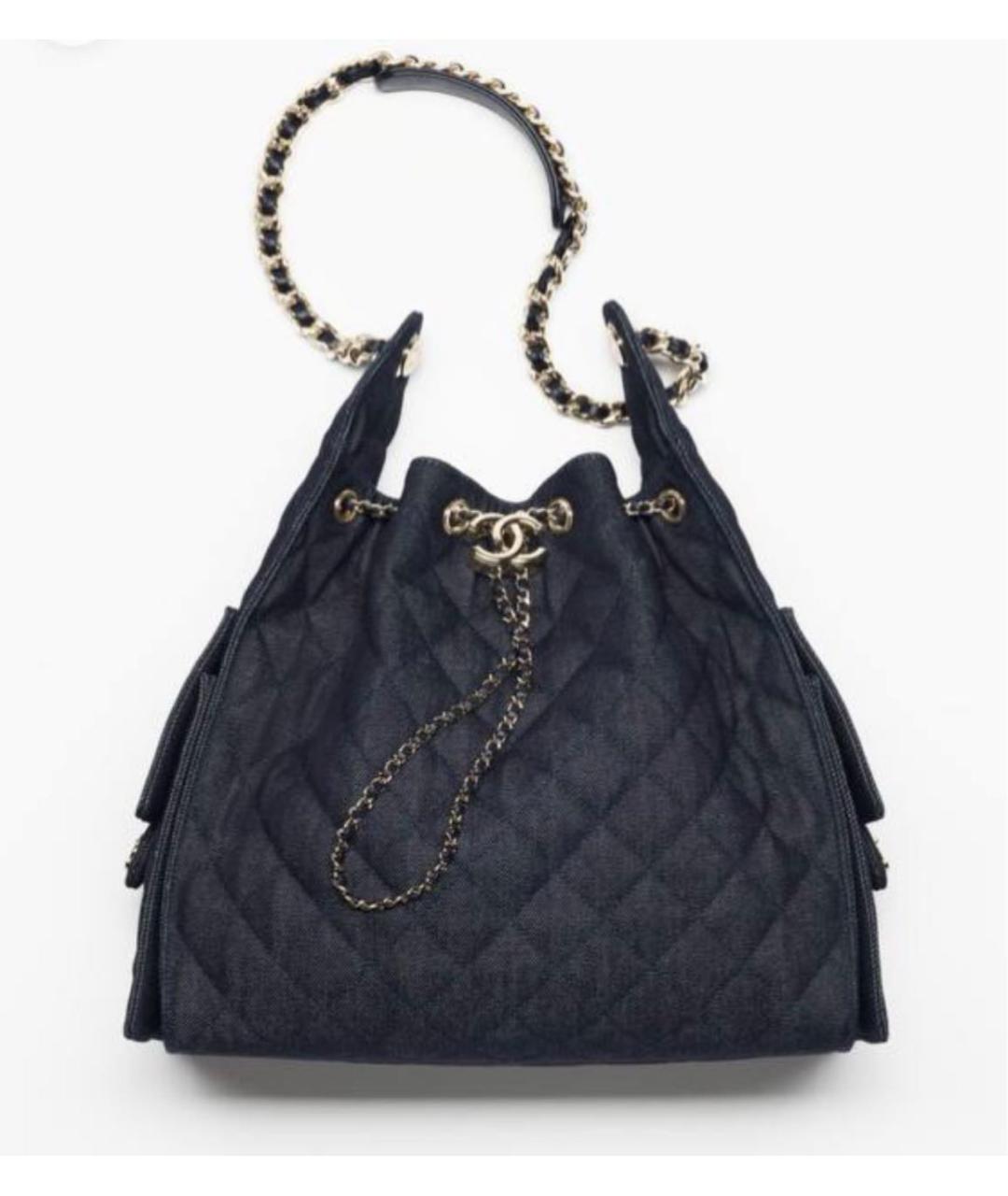 CHANEL Синяя деним сумка тоут, фото 4