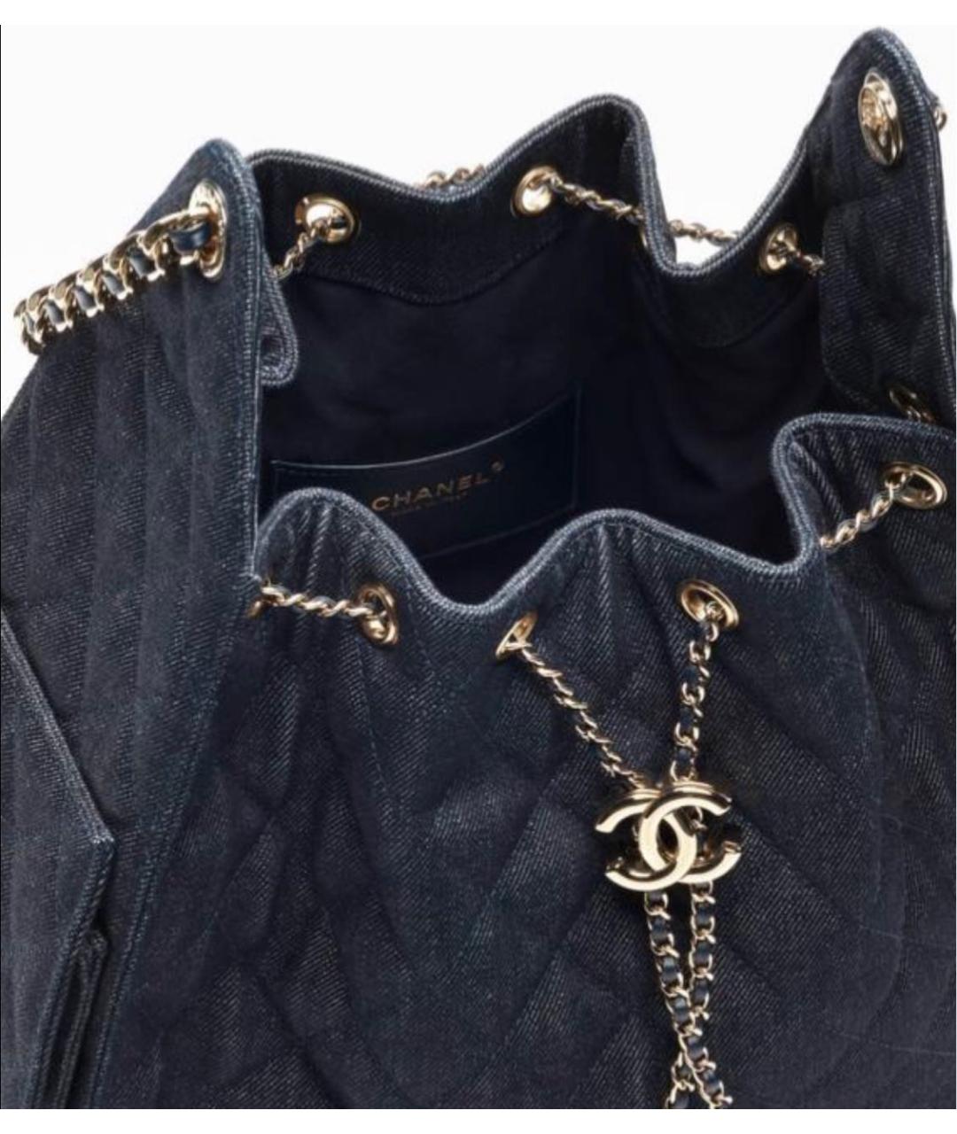 CHANEL Синяя деним сумка тоут, фото 3