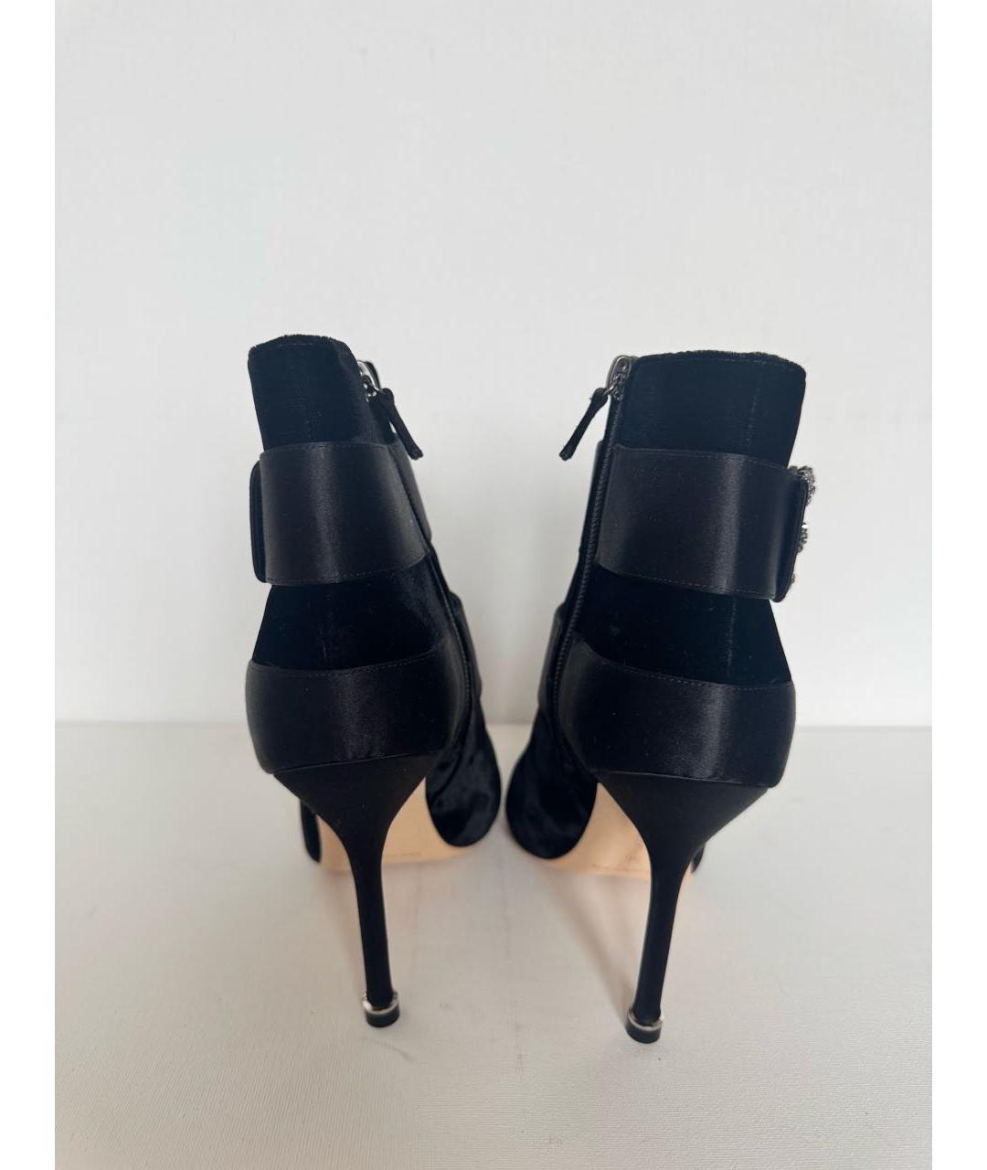 MANOLO BLAHNIK Черные бархатные ботильоны, фото 4