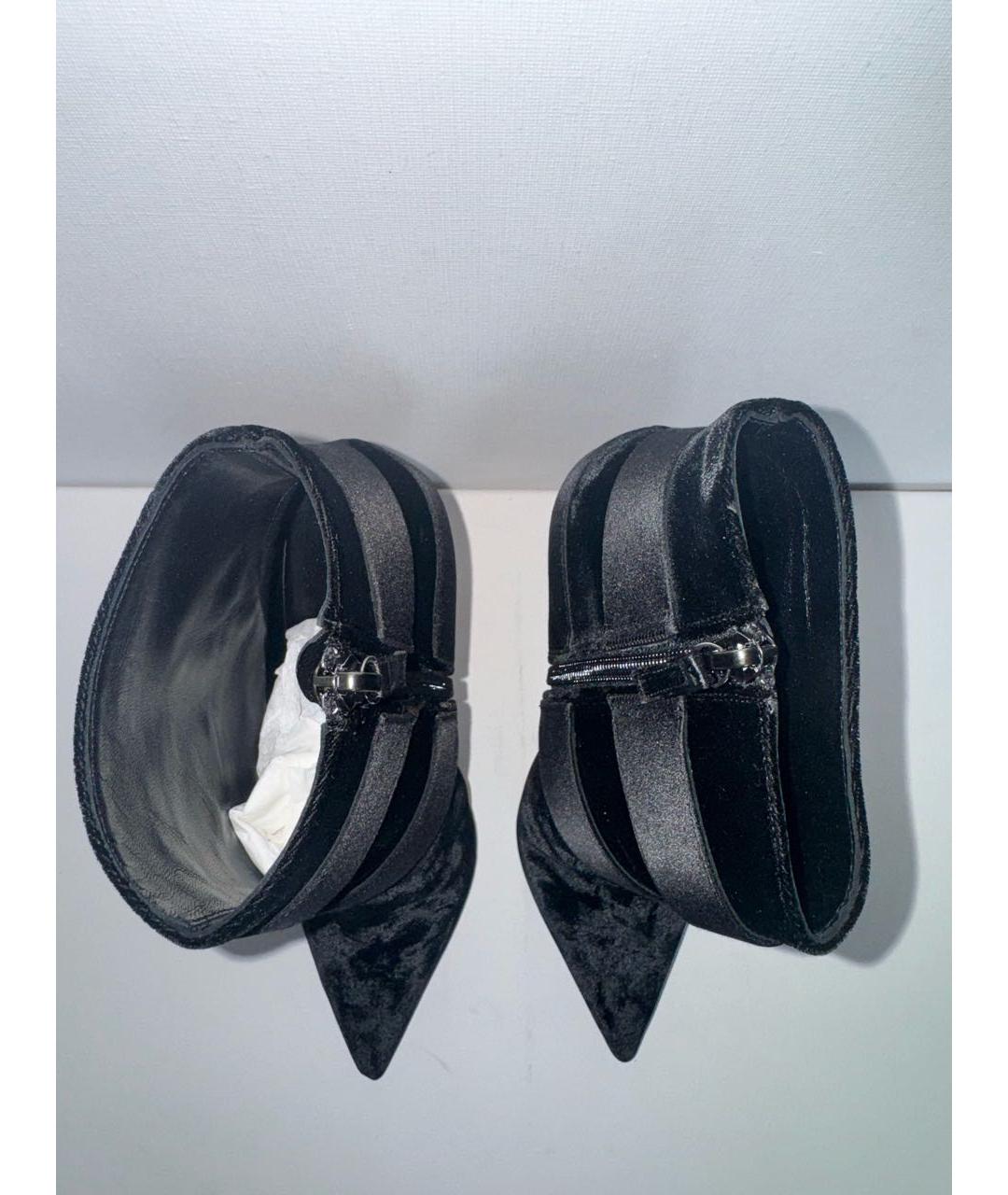 MANOLO BLAHNIK Черные бархатные ботильоны, фото 3