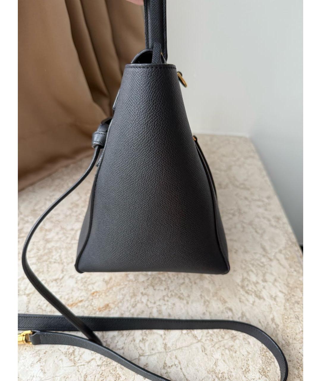 CELINE Черная кожаная сумка с короткими ручками, фото 4