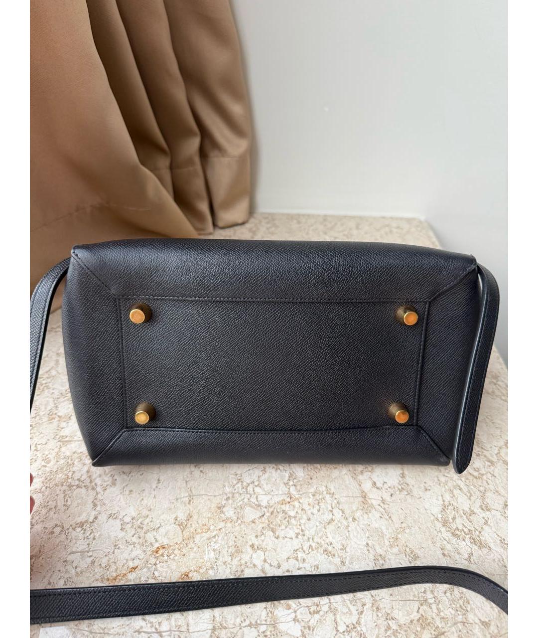CELINE Черная кожаная сумка с короткими ручками, фото 6