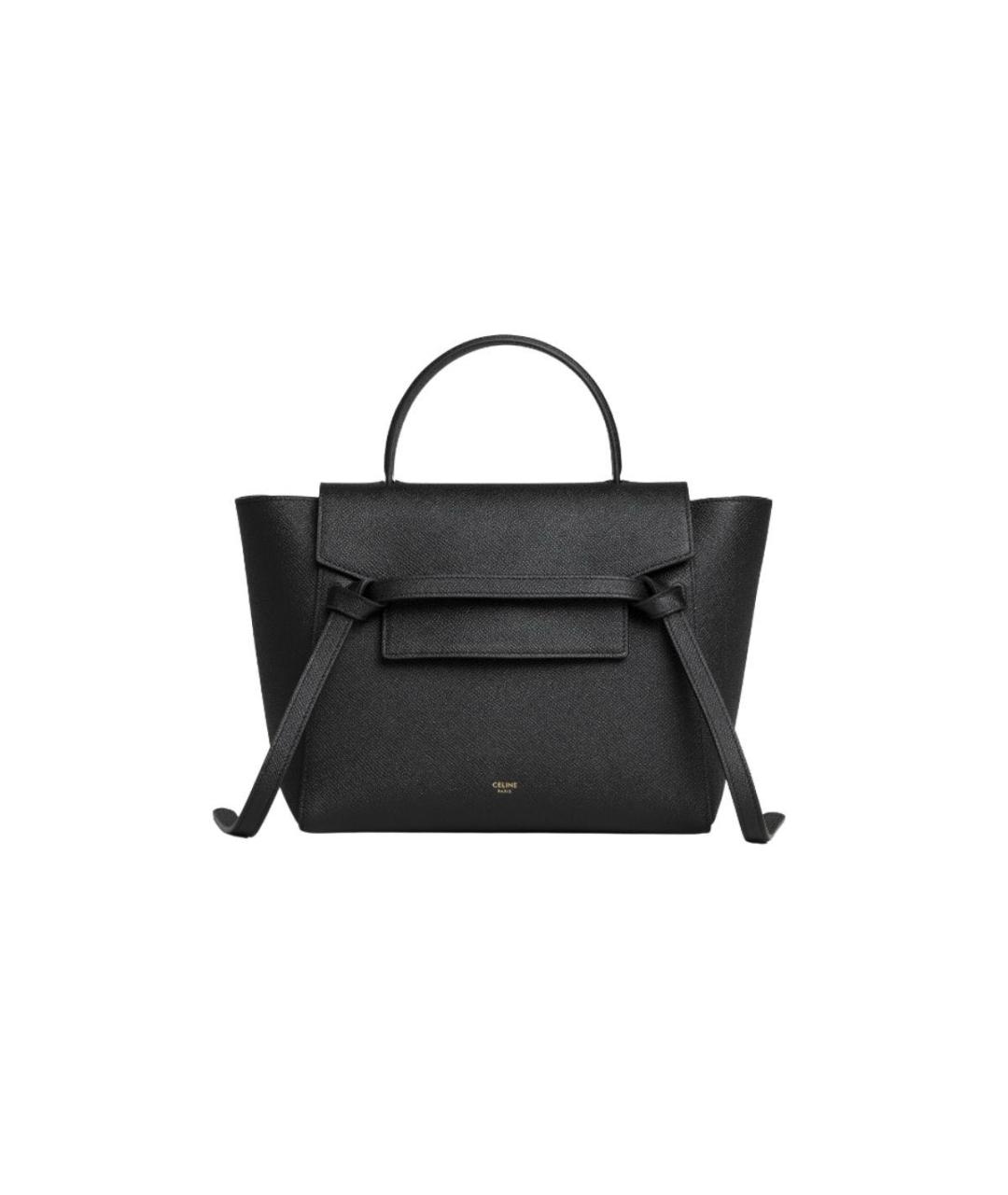CELINE Черная кожаная сумка с короткими ручками, фото 9
