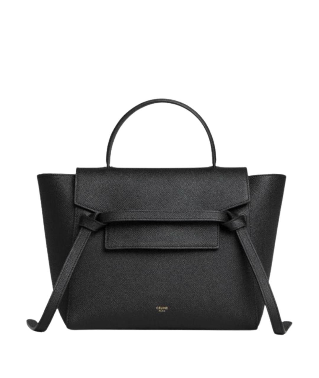 CELINE Черная кожаная сумка с короткими ручками, фото 1