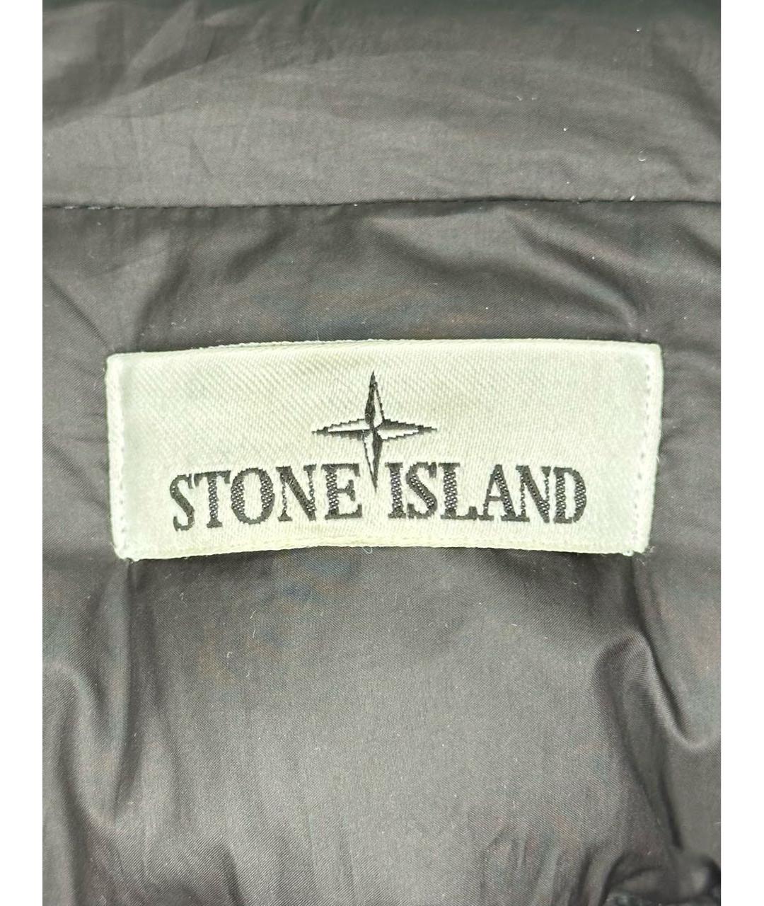 STONE ISLAND Темно-синий полиэстеровый пуховик, фото 5