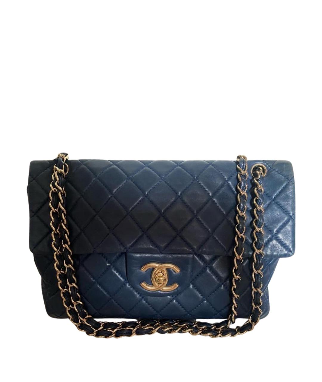 CHANEL Темно-синяя кожаная сумка через плечо, фото 1