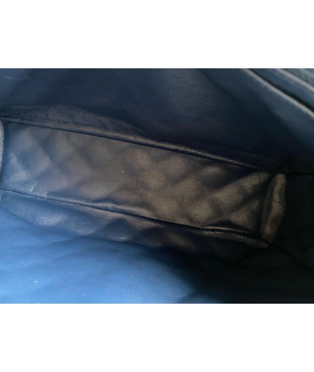 CHANEL Темно-синяя кожаная сумка через плечо, фото 4