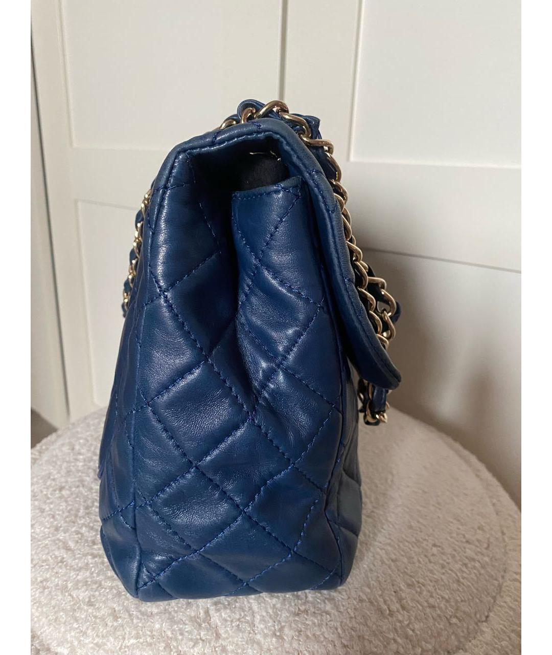 CHANEL Темно-синяя кожаная сумка через плечо, фото 7