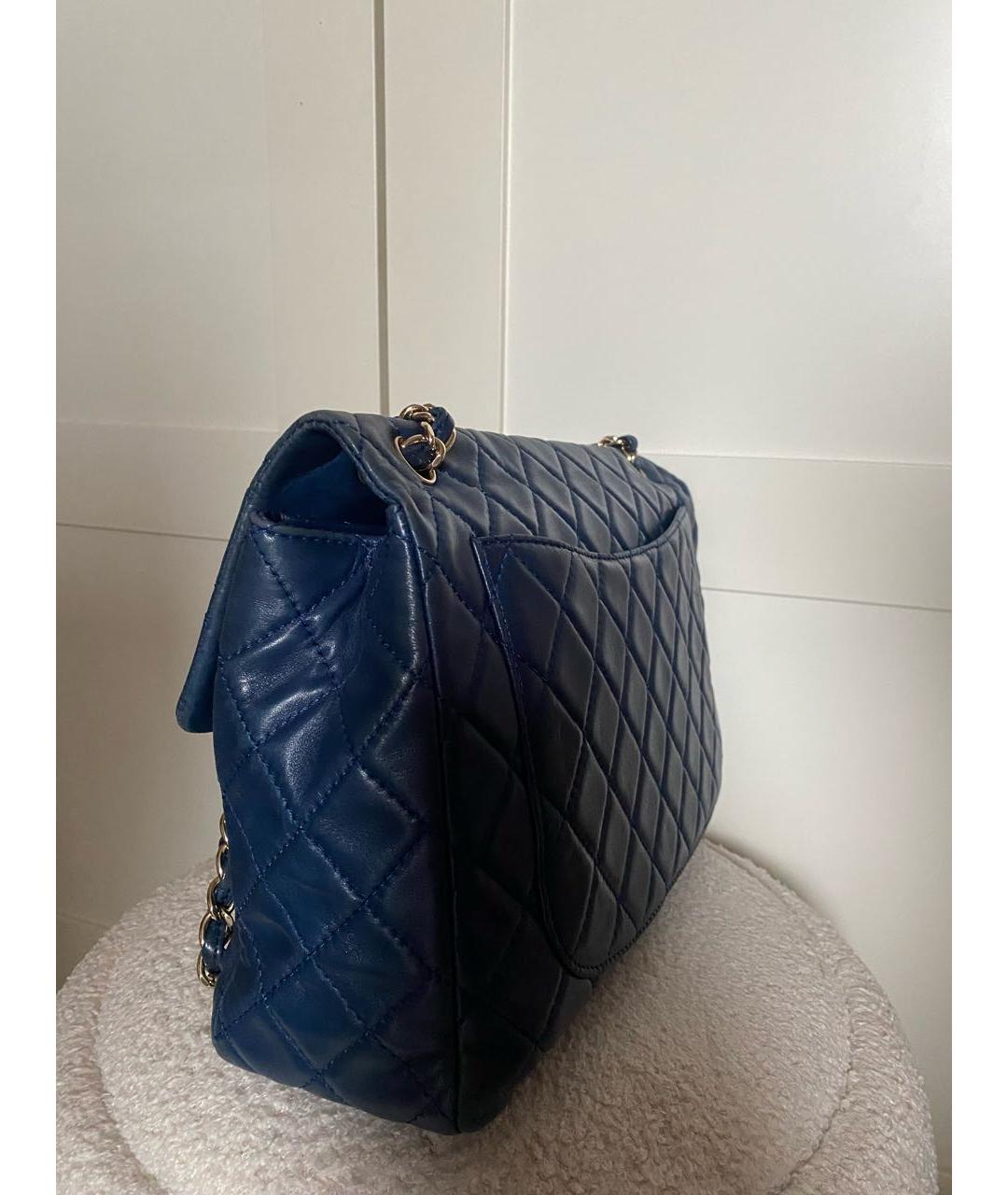 CHANEL Темно-синяя кожаная сумка через плечо, фото 2