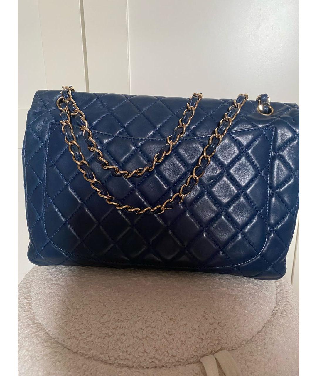 CHANEL Темно-синяя кожаная сумка через плечо, фото 3