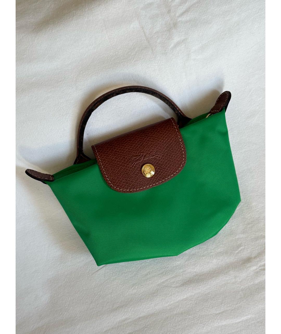 LONGCHAMP Зеленая сумка с короткими ручками, фото 4