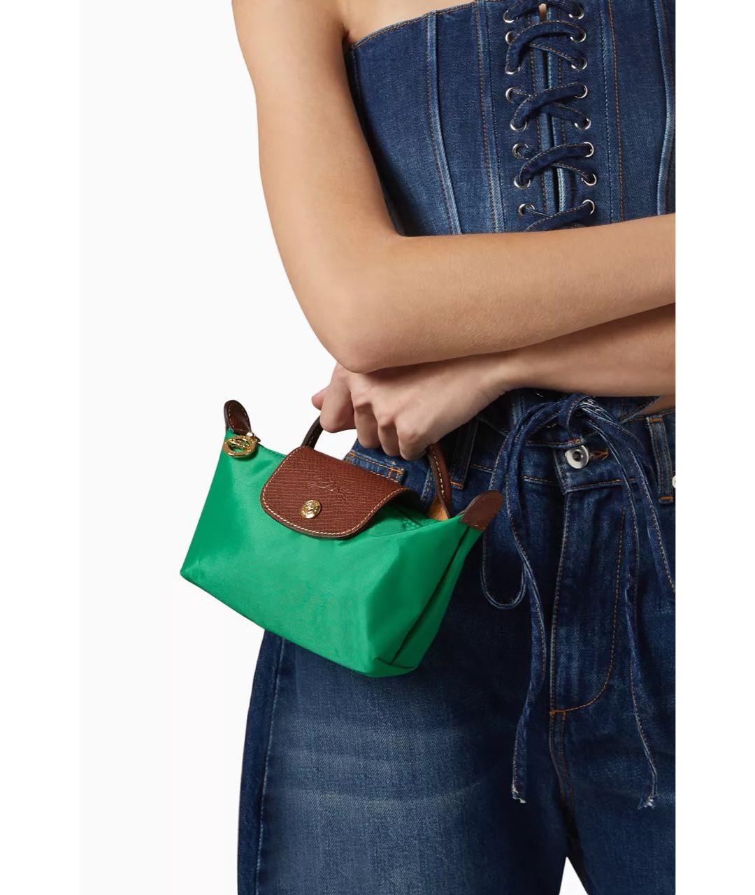 LONGCHAMP Зеленая сумка с короткими ручками, фото 2
