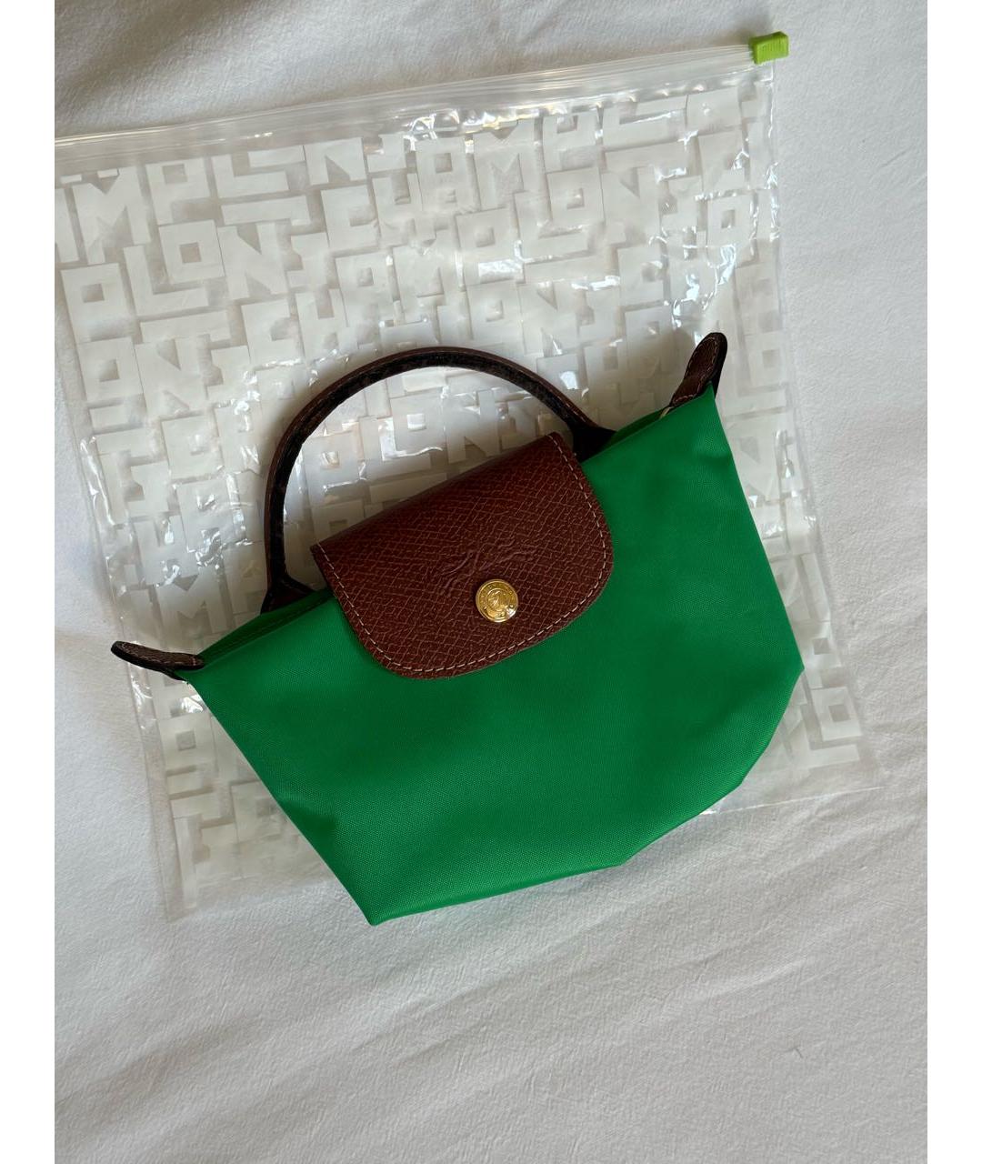 LONGCHAMP Зеленая сумка с короткими ручками, фото 3
