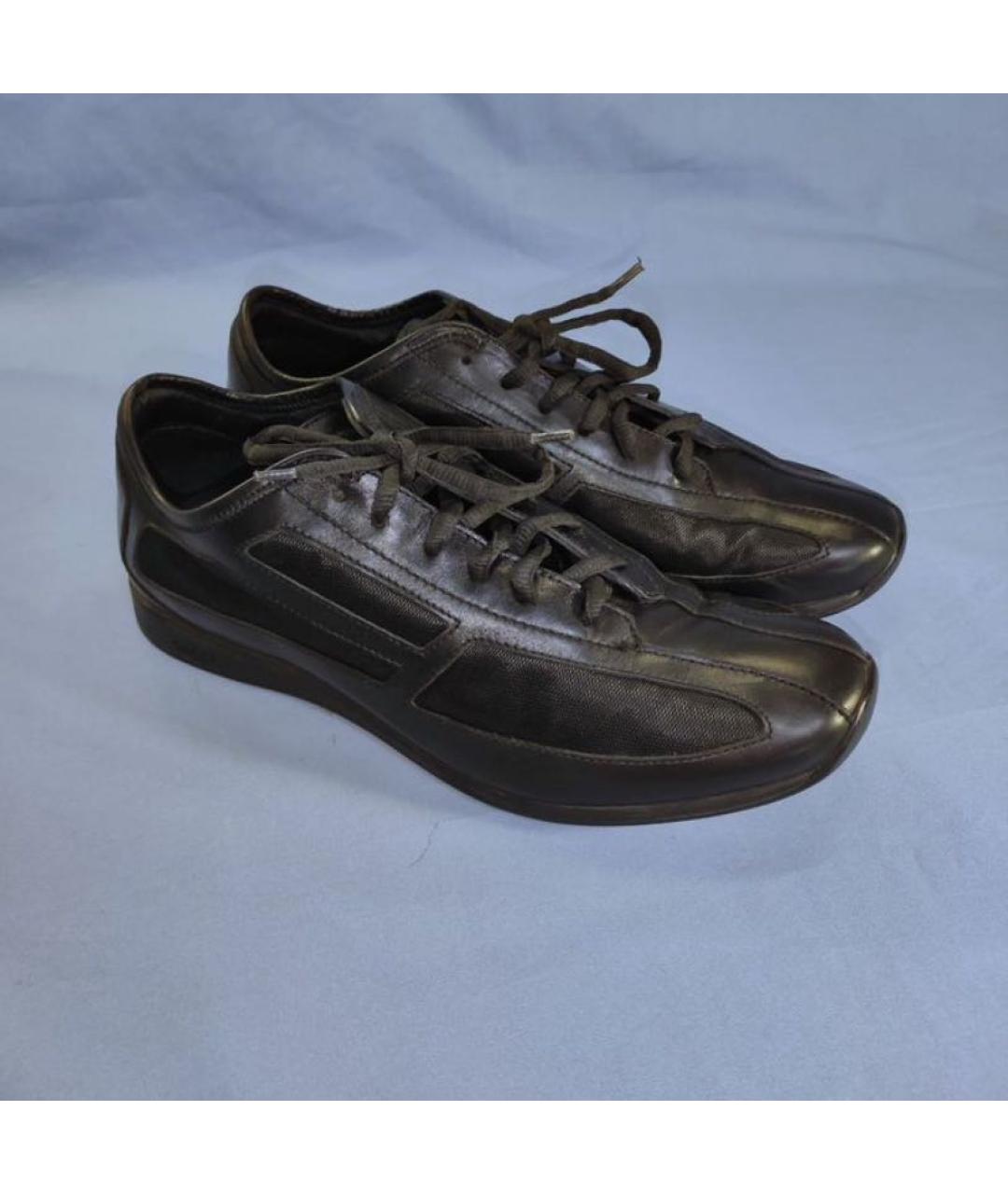 GUCCI Черные кожаные кроссовки, фото 7