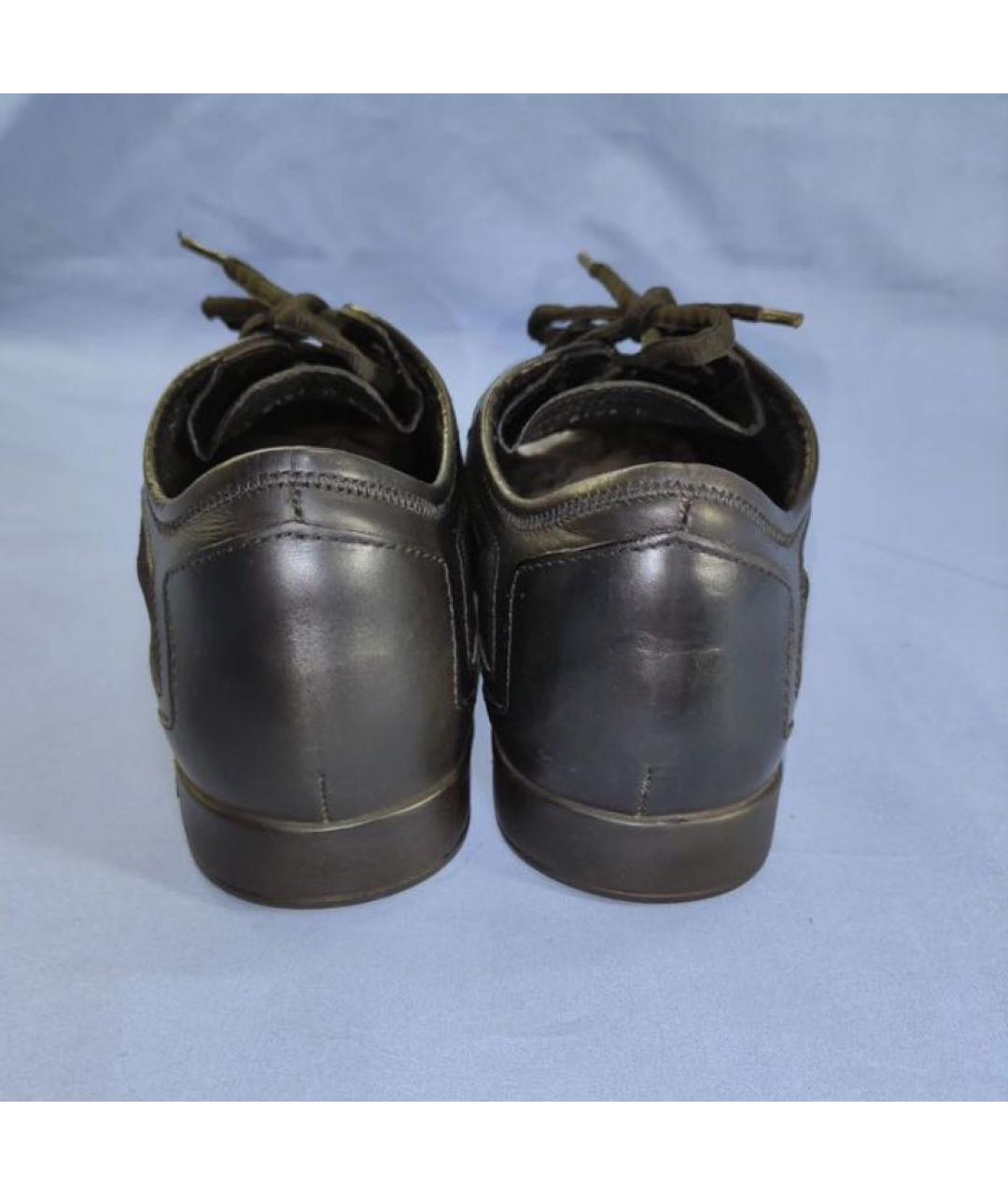 GUCCI Черные кожаные кроссовки, фото 6