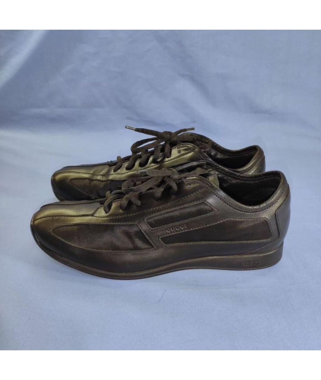 GUCCI Черные кожаные кроссовки, фото 9