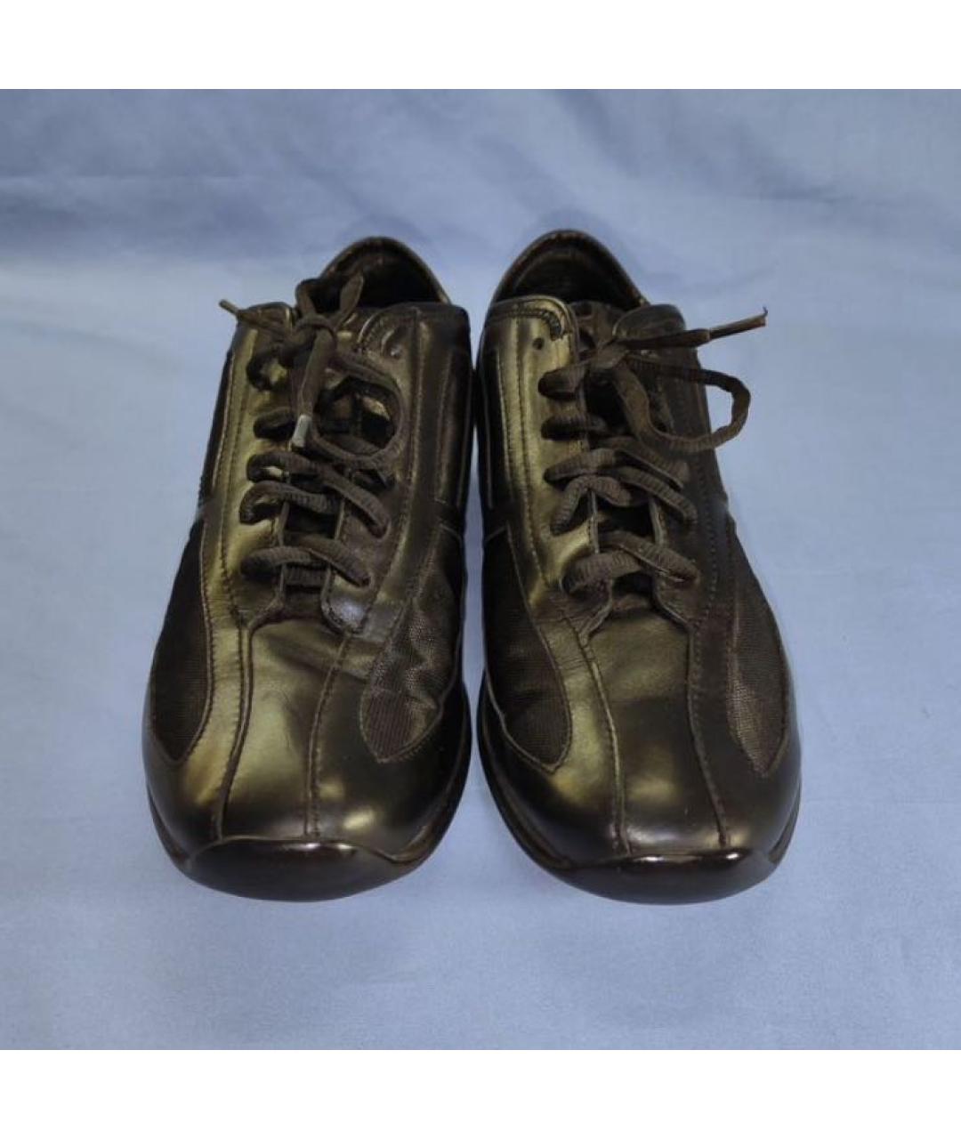 GUCCI Черные кожаные кроссовки, фото 4