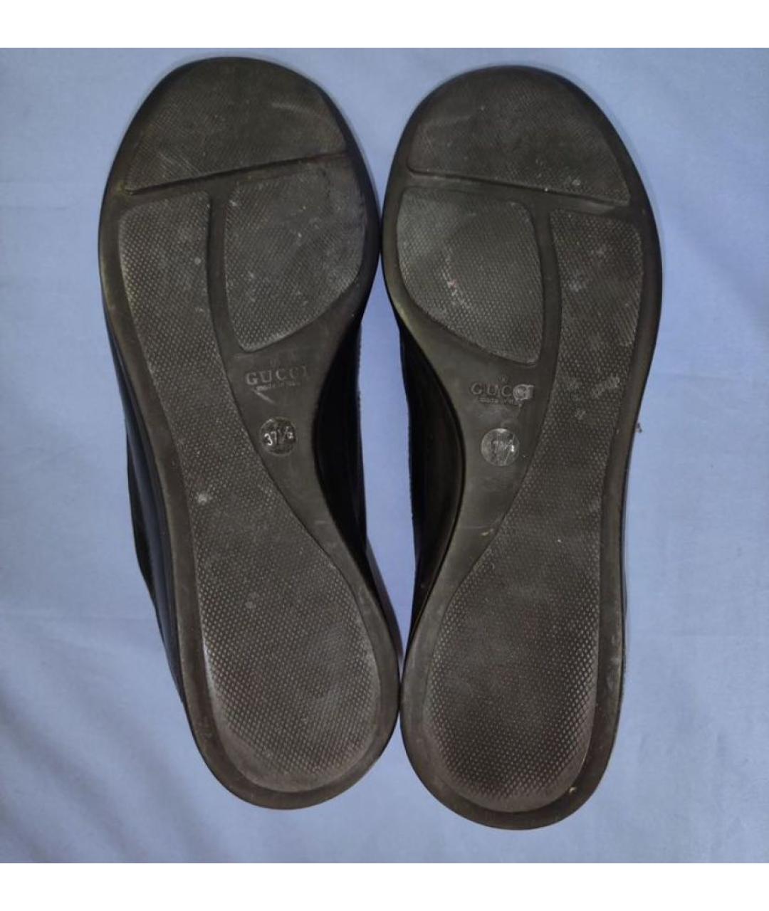 GUCCI Черные кожаные кроссовки, фото 5