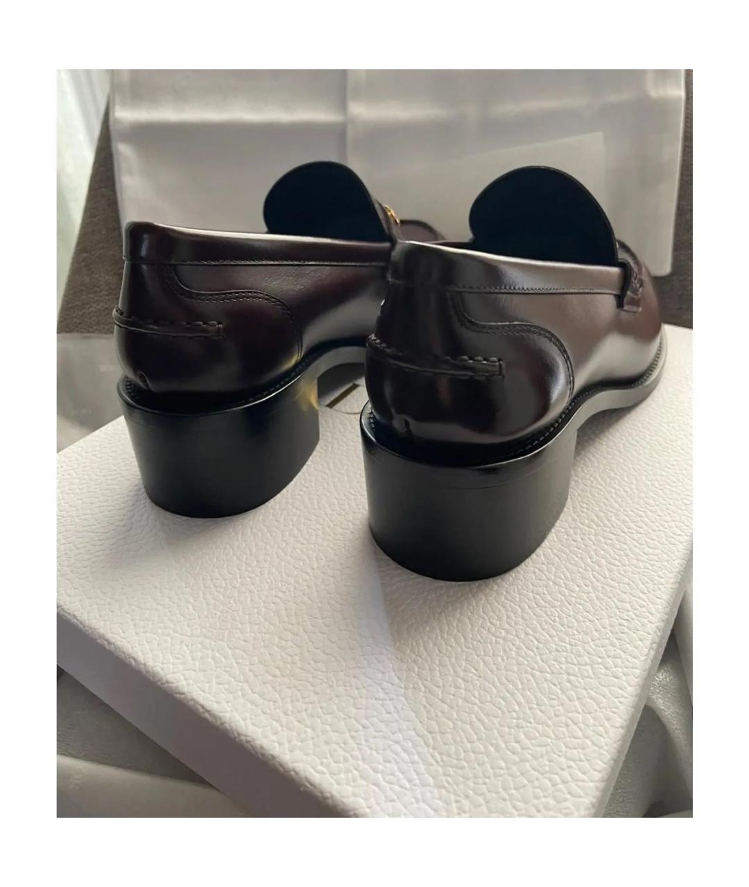 CHRISTIAN DIOR Бордовые кожаные туфли, фото 3