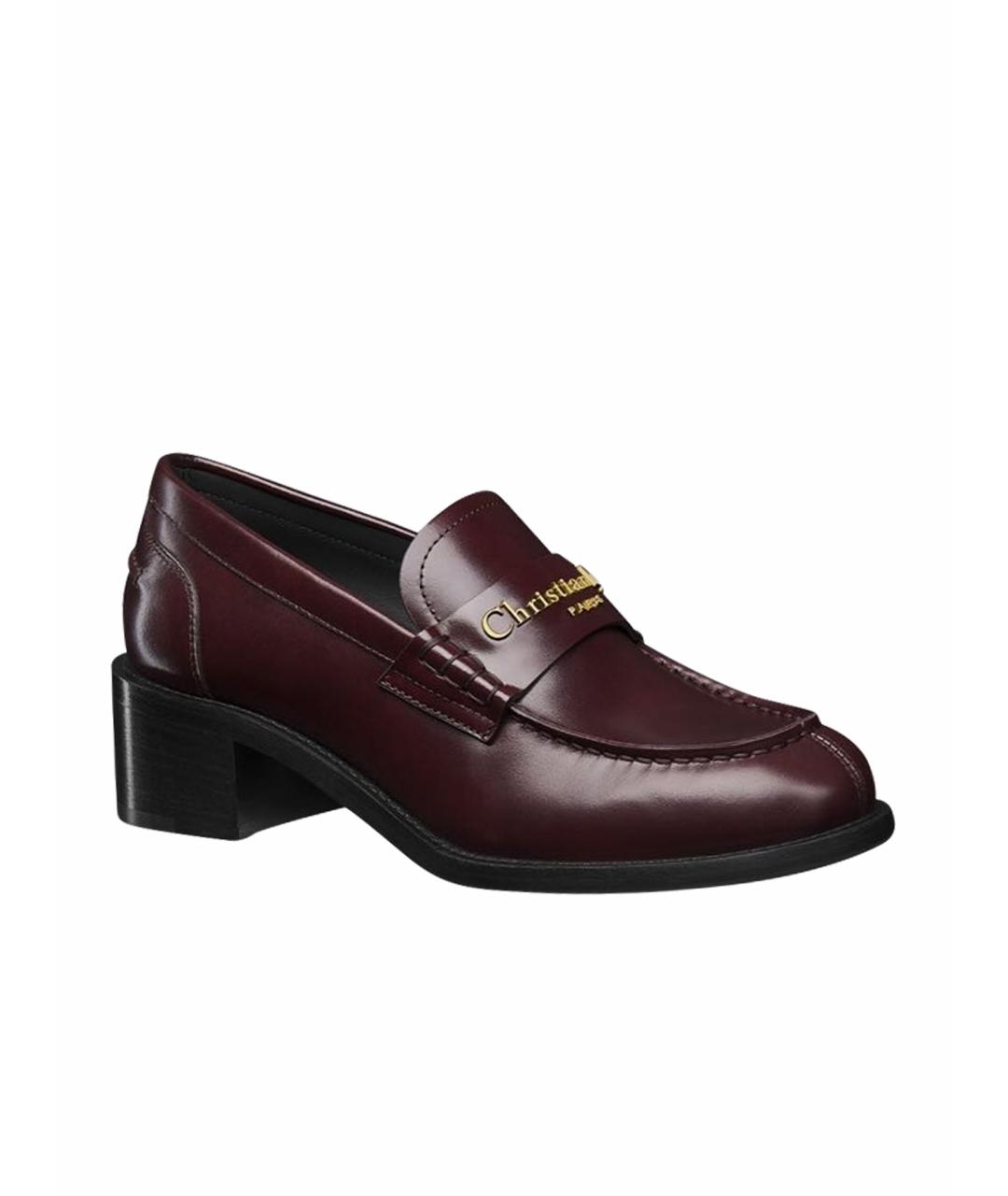 CHRISTIAN DIOR Бордовые кожаные туфли, фото 1