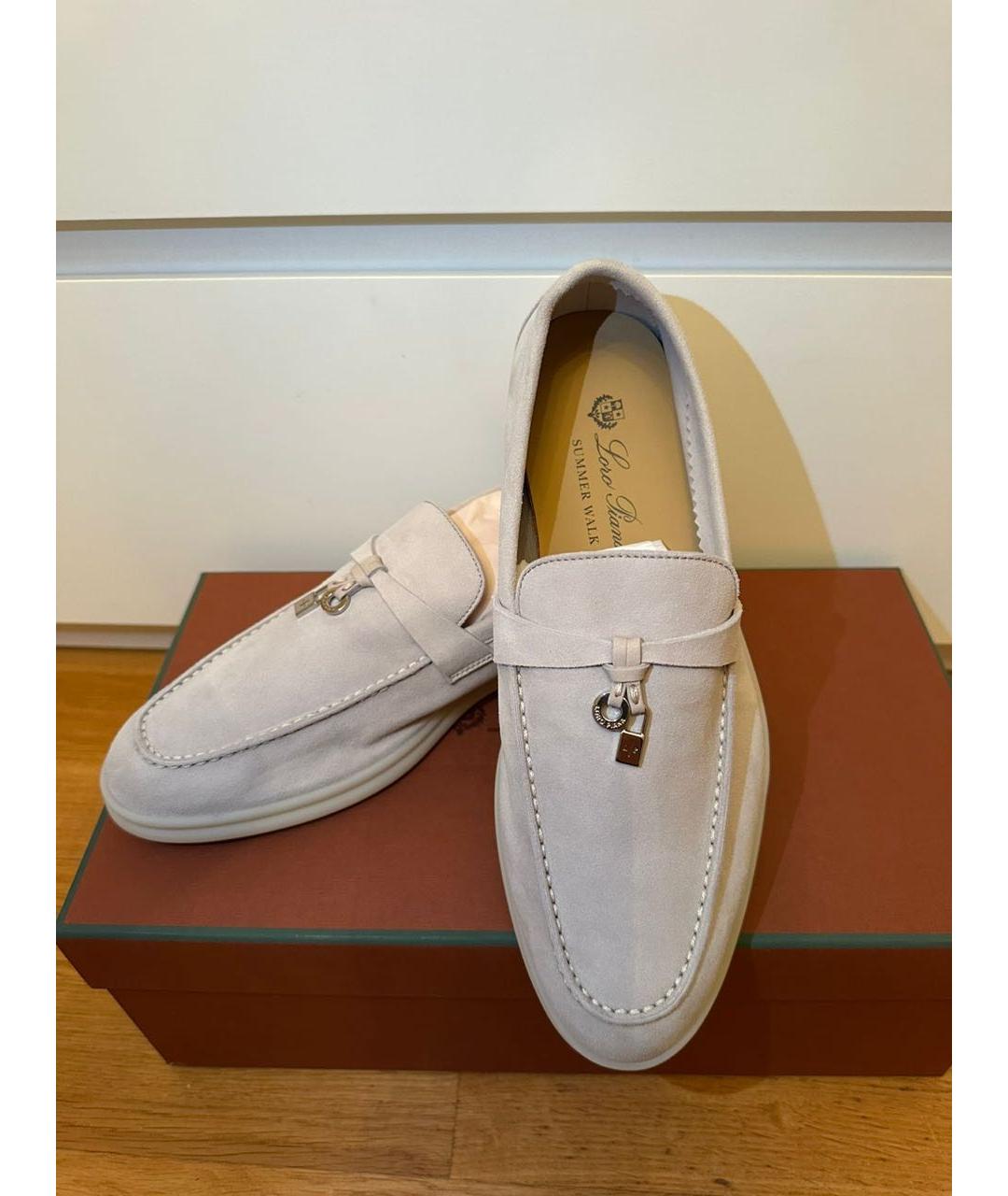 LORO PIANA Бежевые замшевые лоферы, фото 2