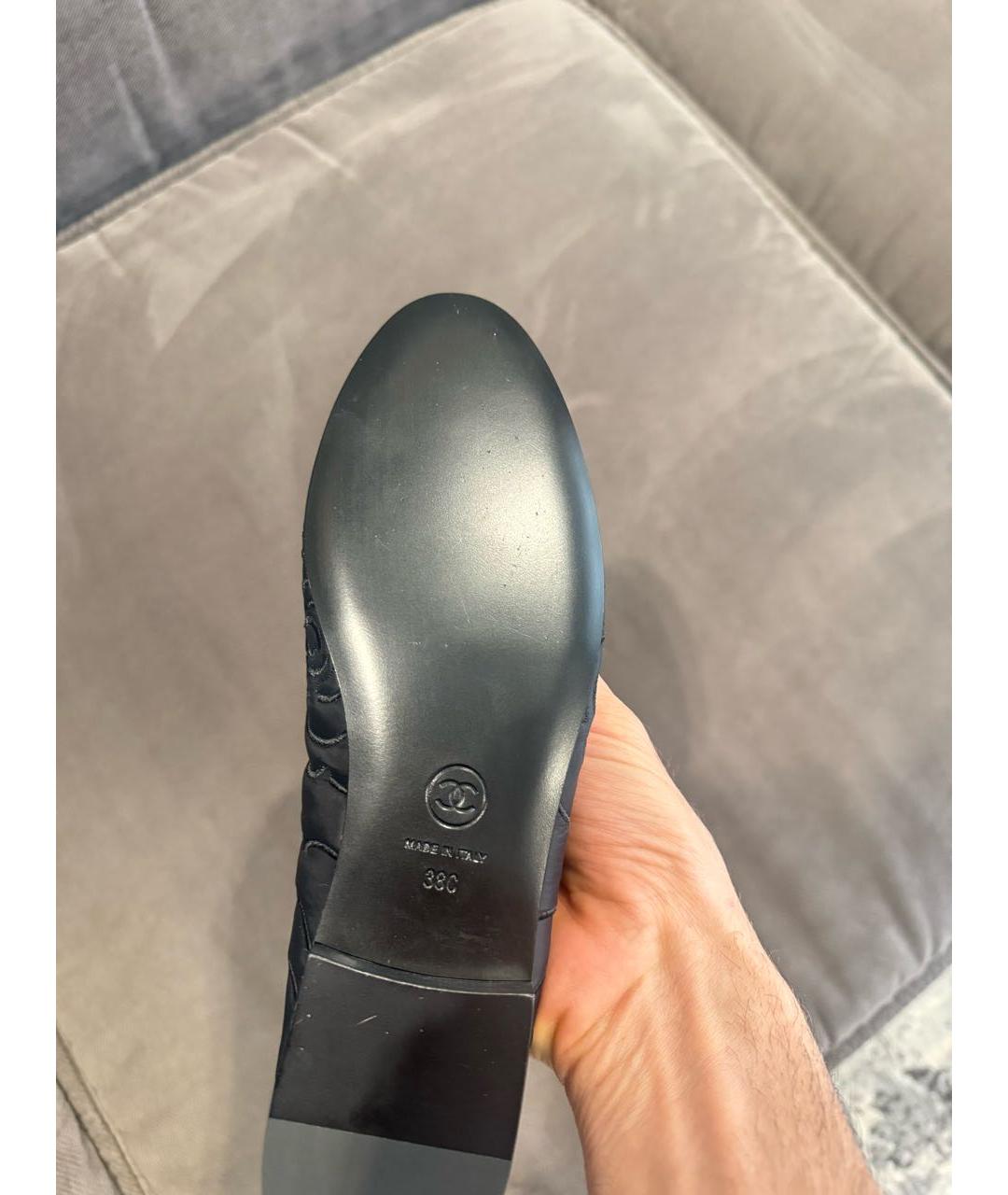 CHANEL Черные текстильные балетки, фото 2