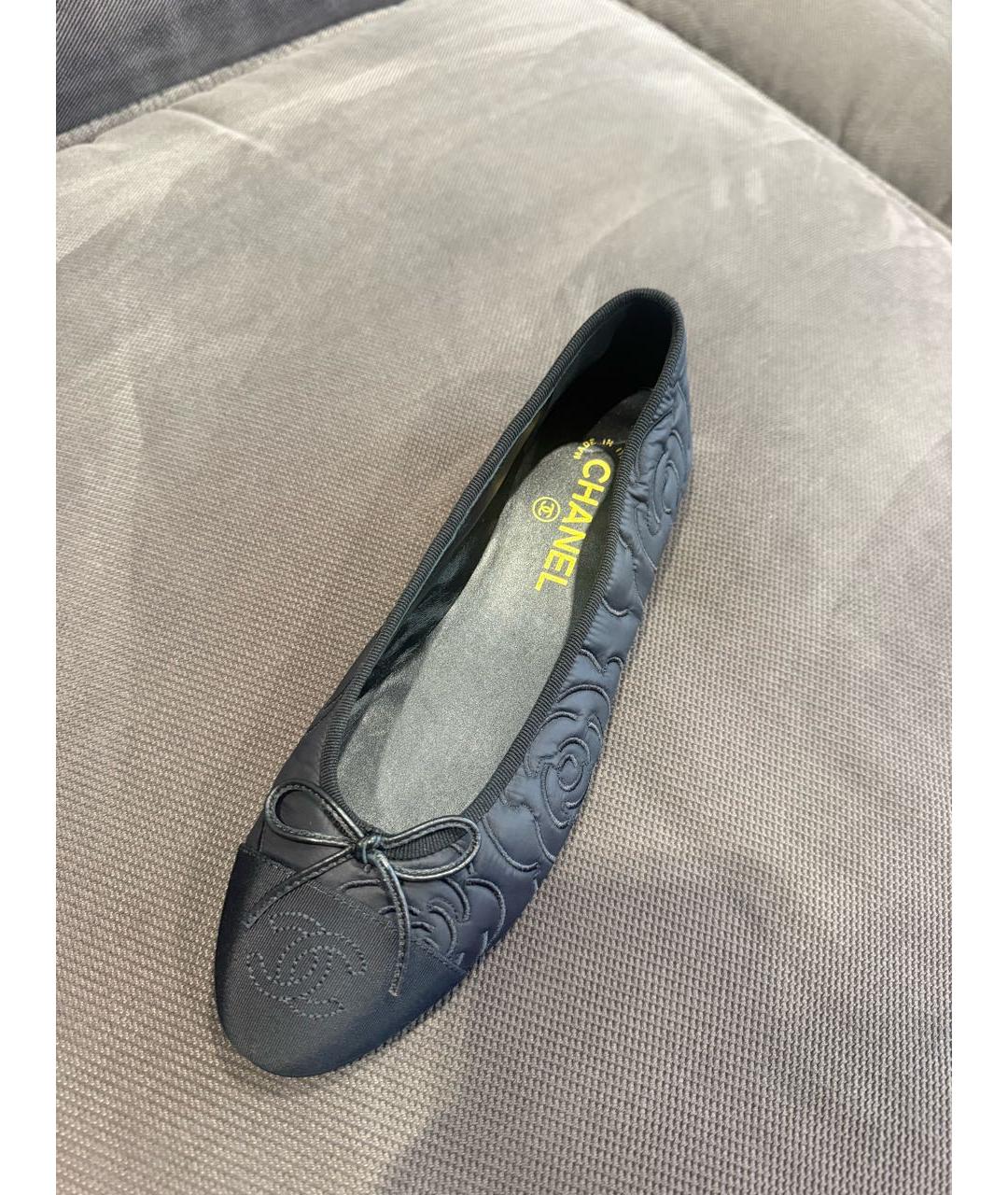 CHANEL Черные текстильные балетки, фото 3