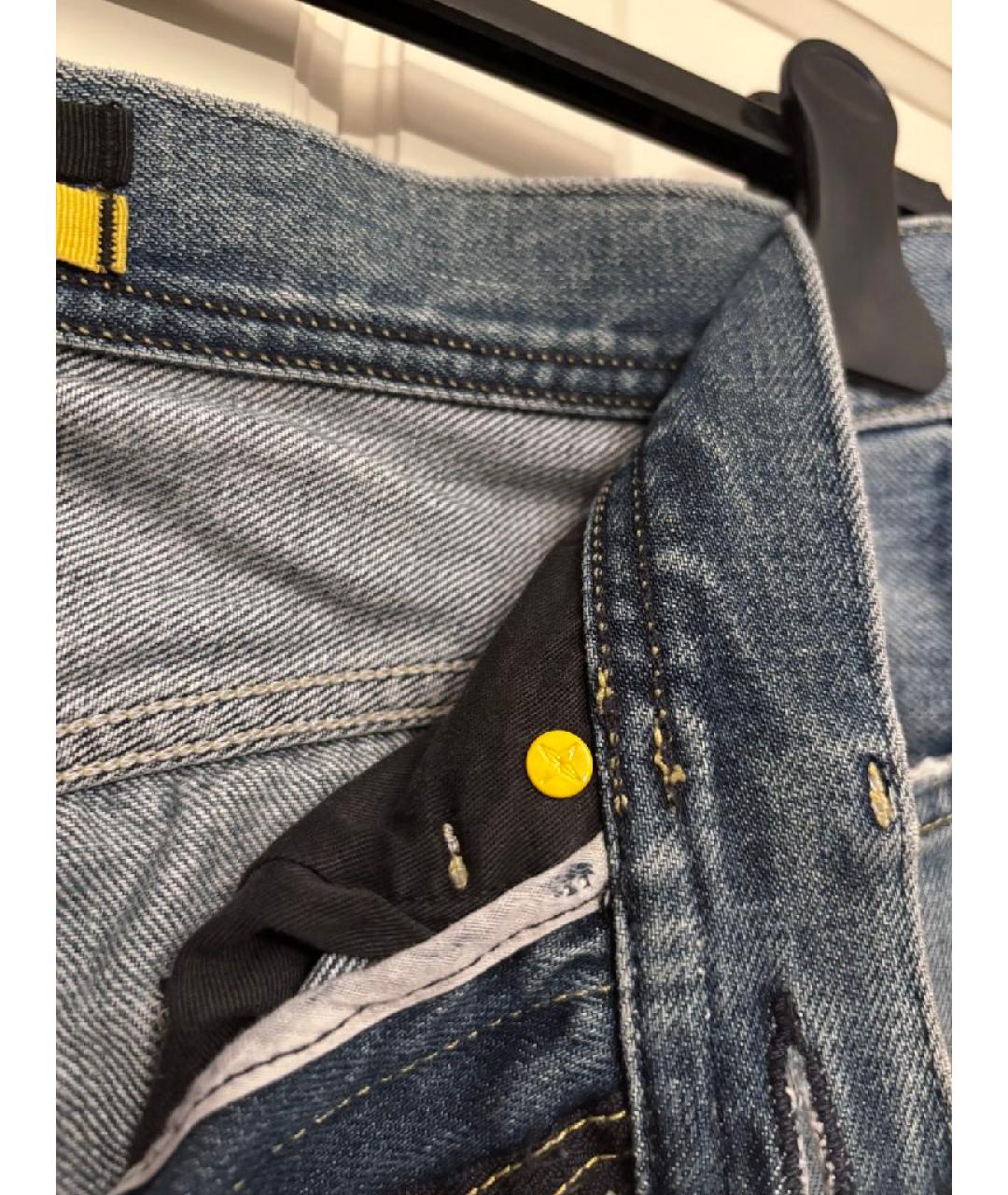 STONE ISLAND Синие хлопковые прямые джинсы, фото 7