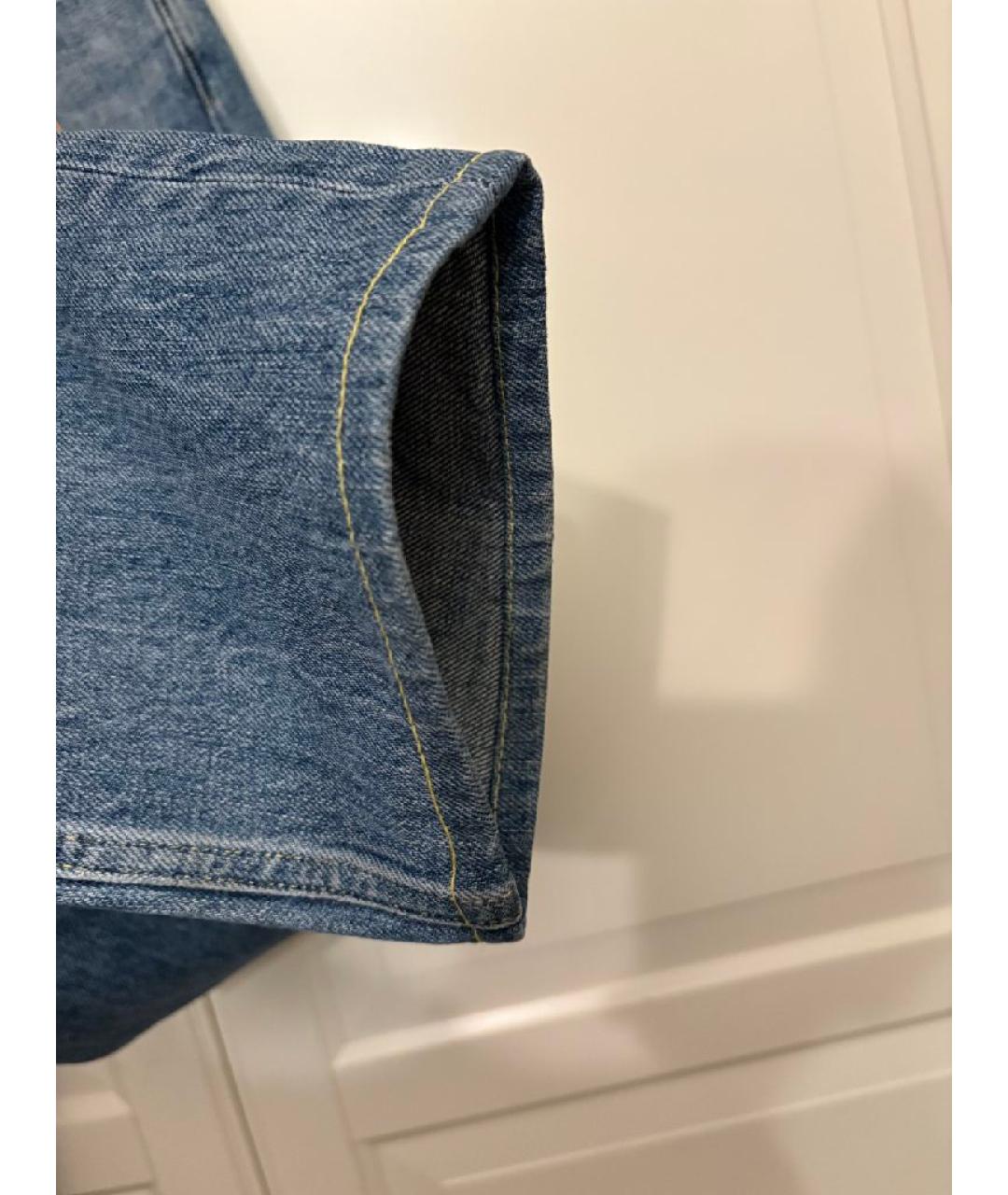 STONE ISLAND Синие хлопковые прямые джинсы, фото 9