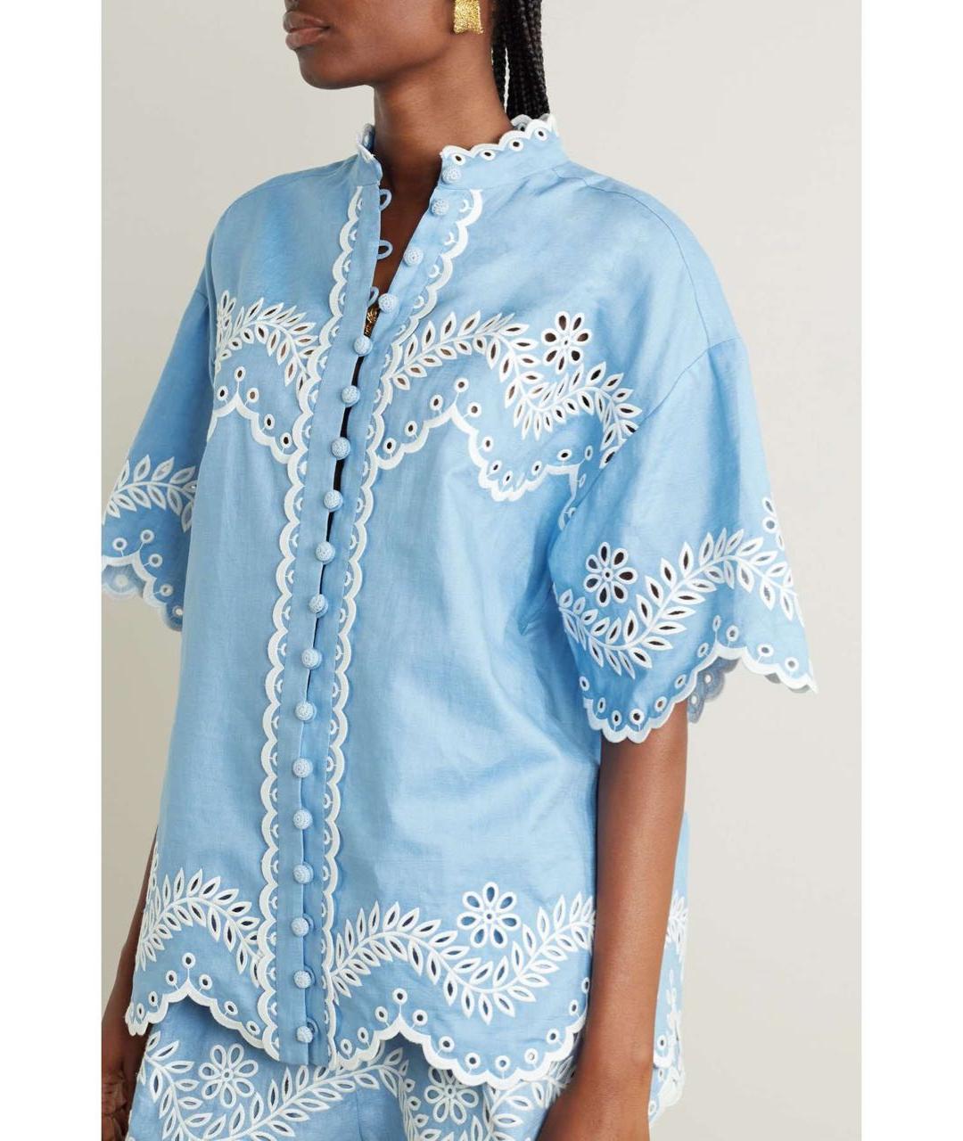 ZIMMERMANN Голубой хлопковый костюм с брюками, фото 4