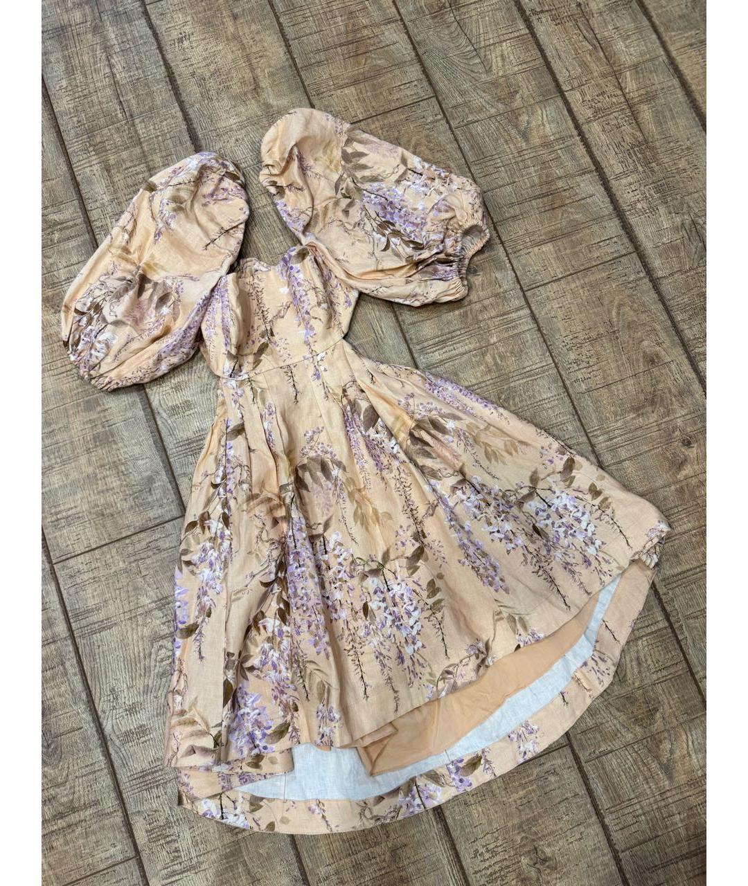 ZIMMERMANN Розовый льняной сарафан, фото 4