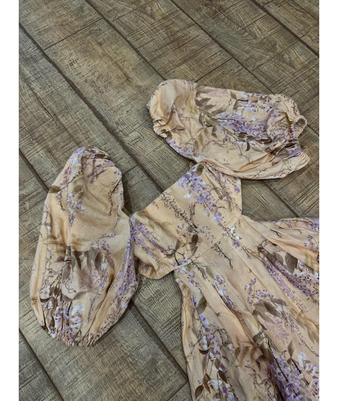 ZIMMERMANN Розовый льняной сарафан, фото 3