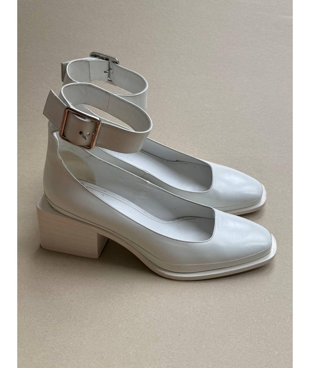 JIL SANDER Белые кожаные туфли, фото 8