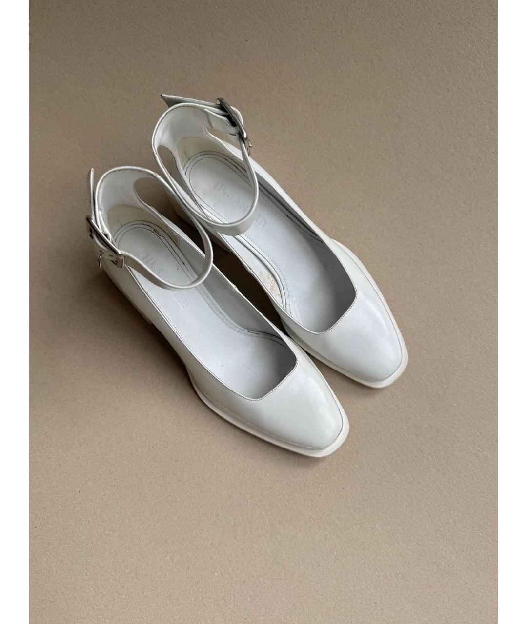 JIL SANDER Белые кожаные туфли, фото 7