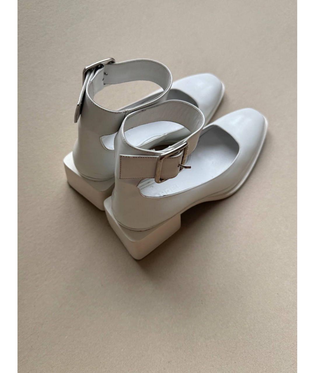 JIL SANDER Белые кожаные туфли, фото 3