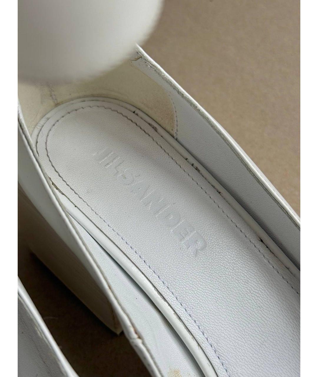 JIL SANDER Белые кожаные туфли, фото 5