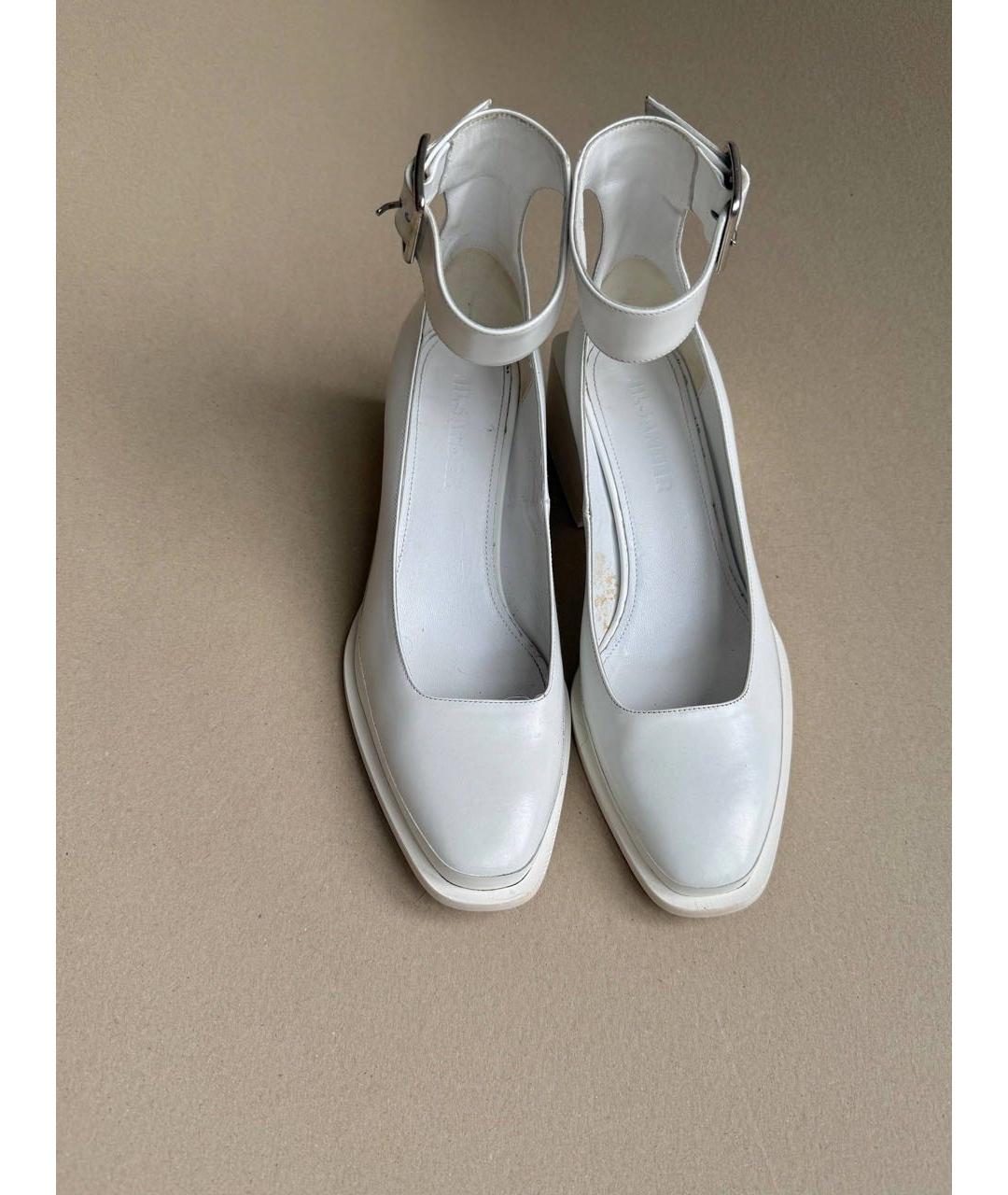 JIL SANDER Белые кожаные туфли, фото 2