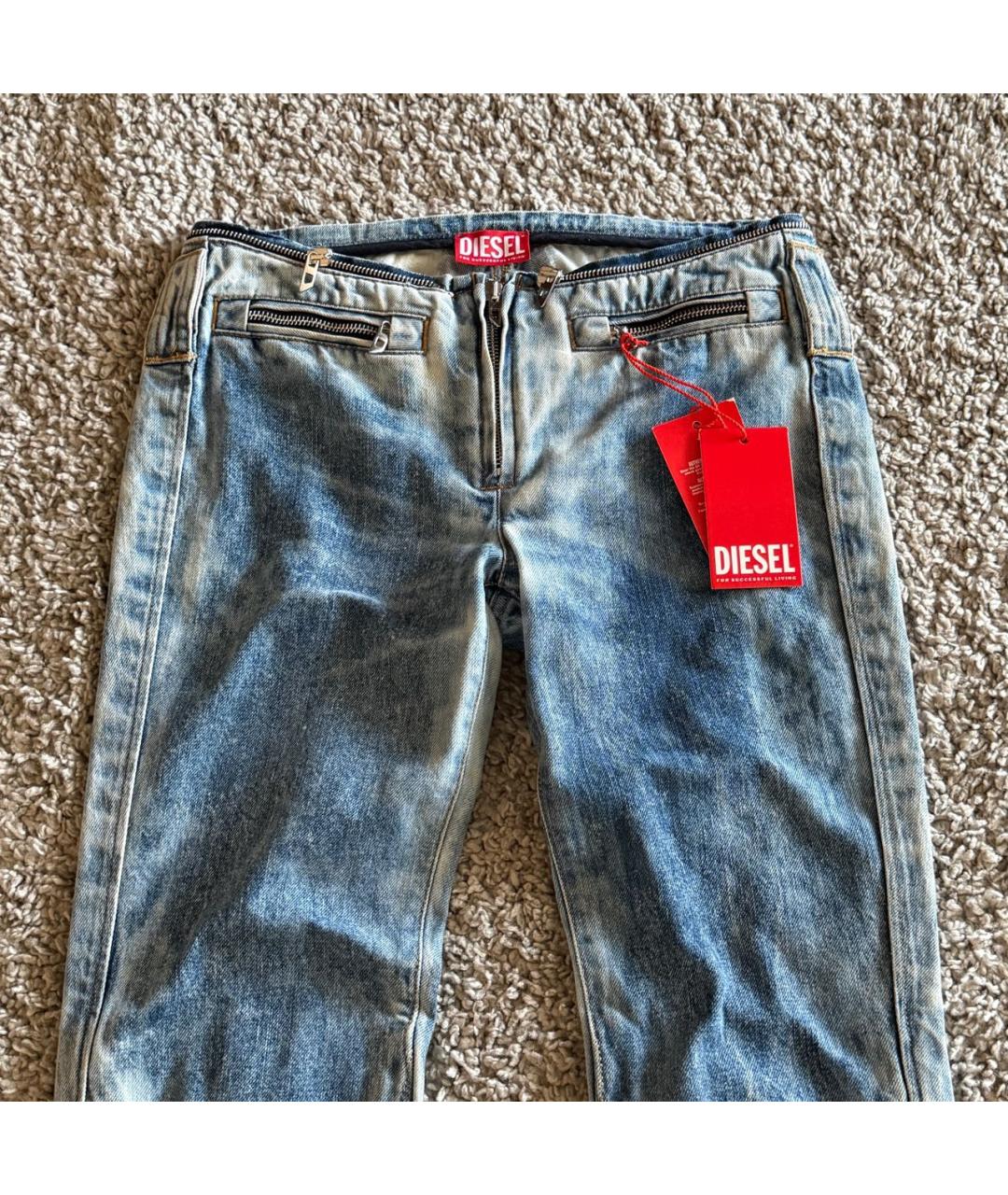 DIESEL Голубые хлопковые джинсы клеш, фото 2