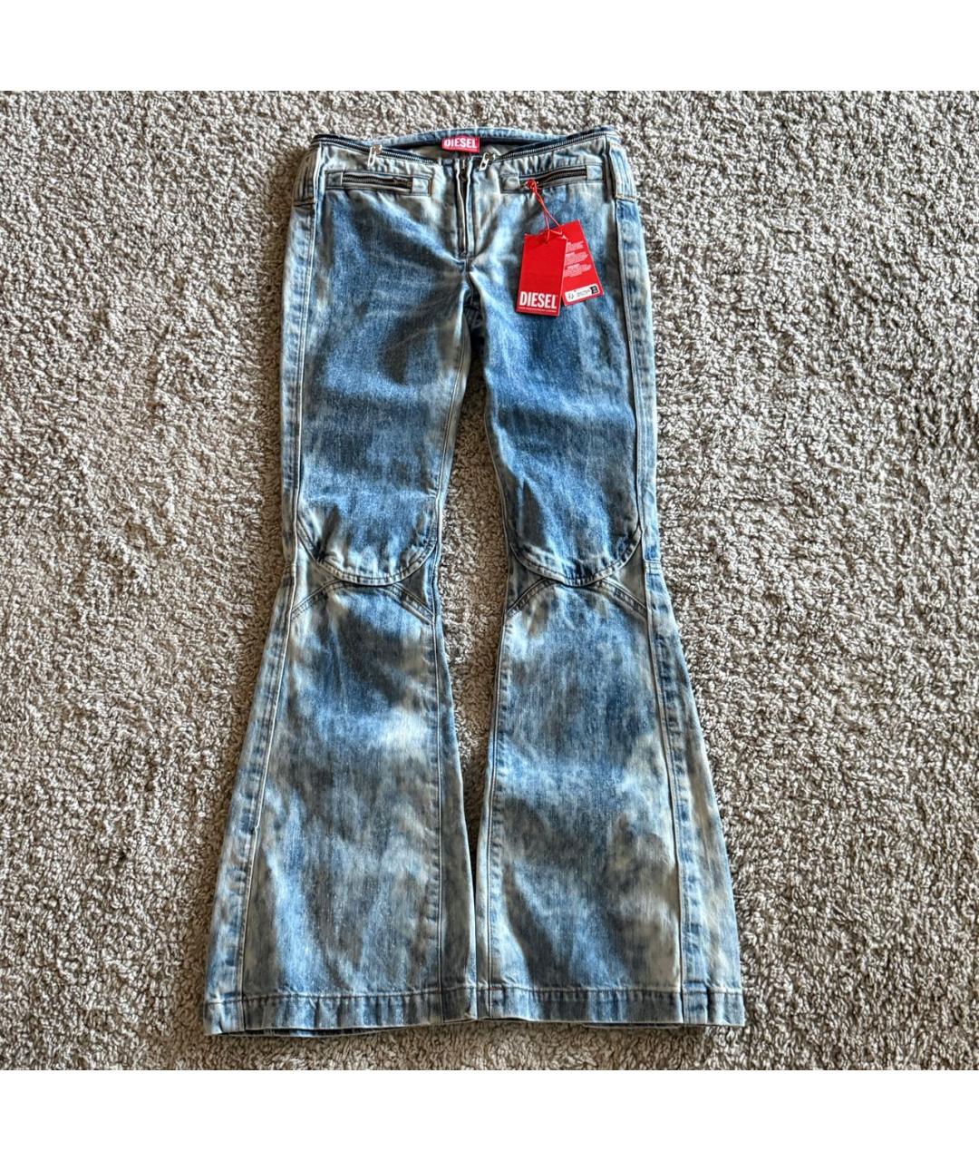 DIESEL Голубые хлопковые джинсы клеш, фото 9