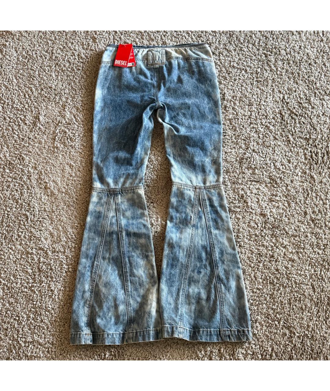 DIESEL Голубые хлопковые джинсы клеш, фото 4