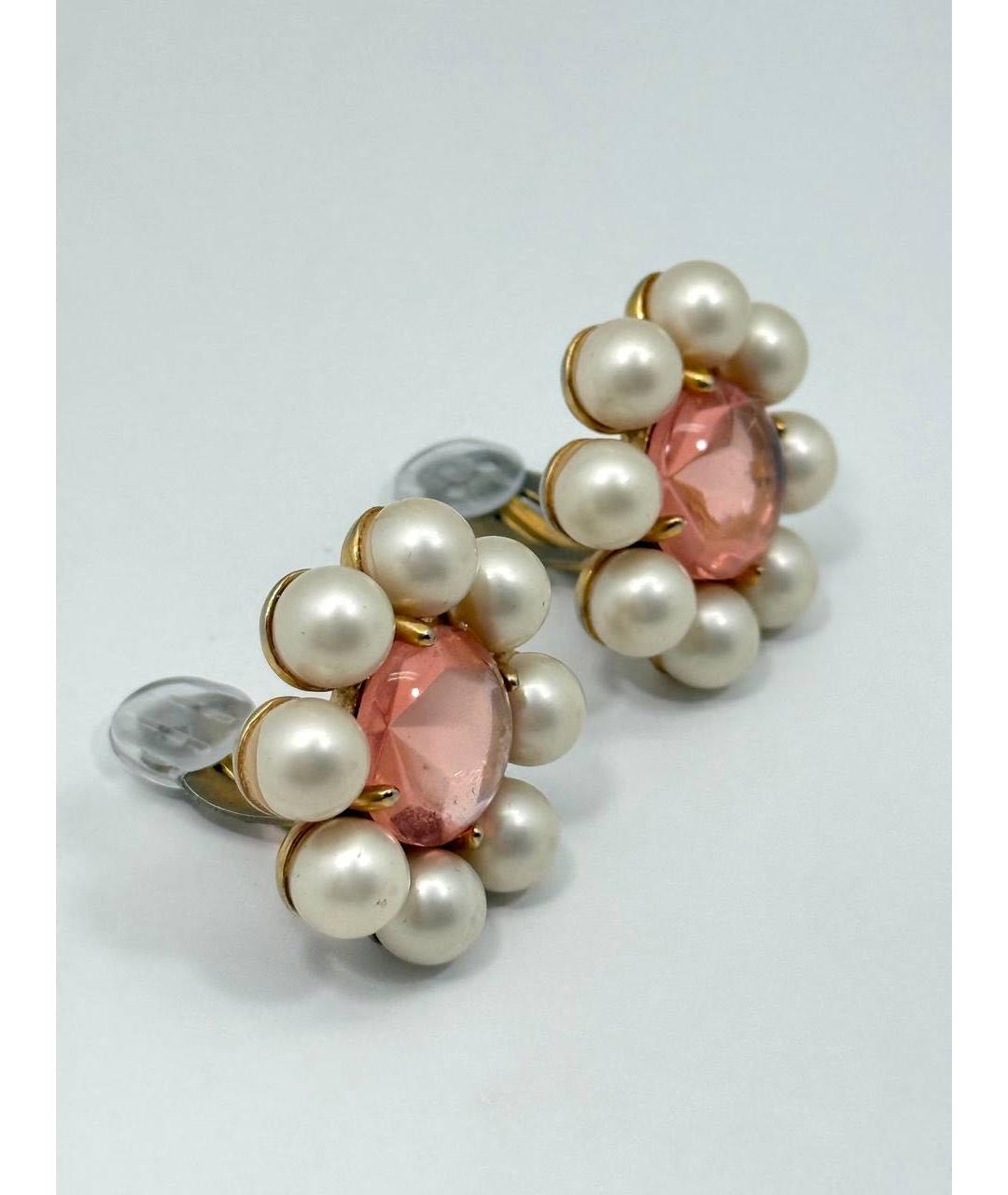 SCHIAPARELLI Розовые металлические клипсы, фото 4